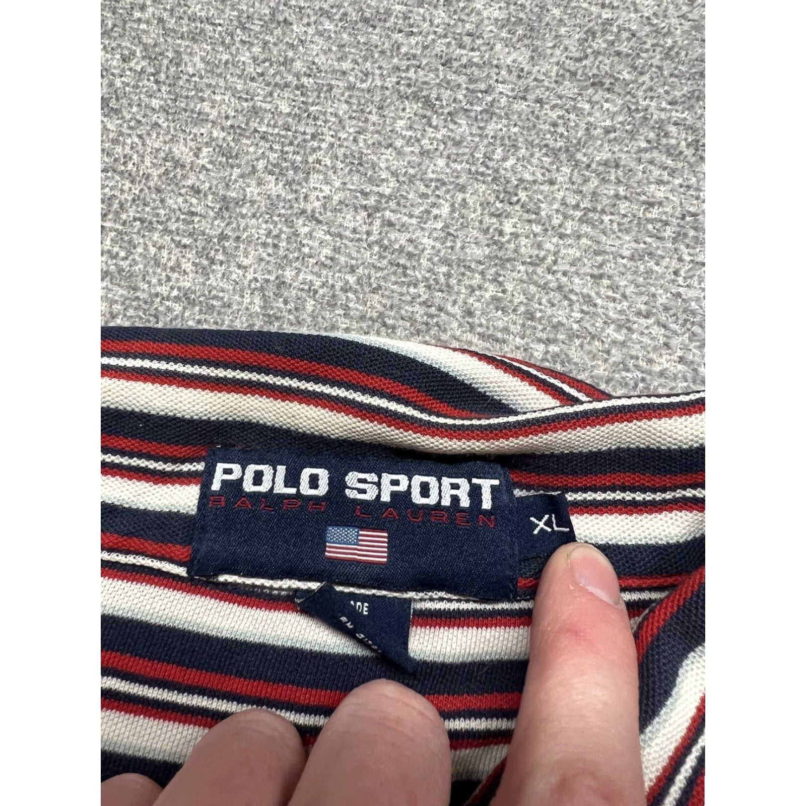 Ralph Lauren VINTAGE Polo Golf Sport Ralph Lauren Mens Extra Large Shirt Striped Red Pony Cotton Size US XL / EU 56 / 4 - 5 Thumbnail