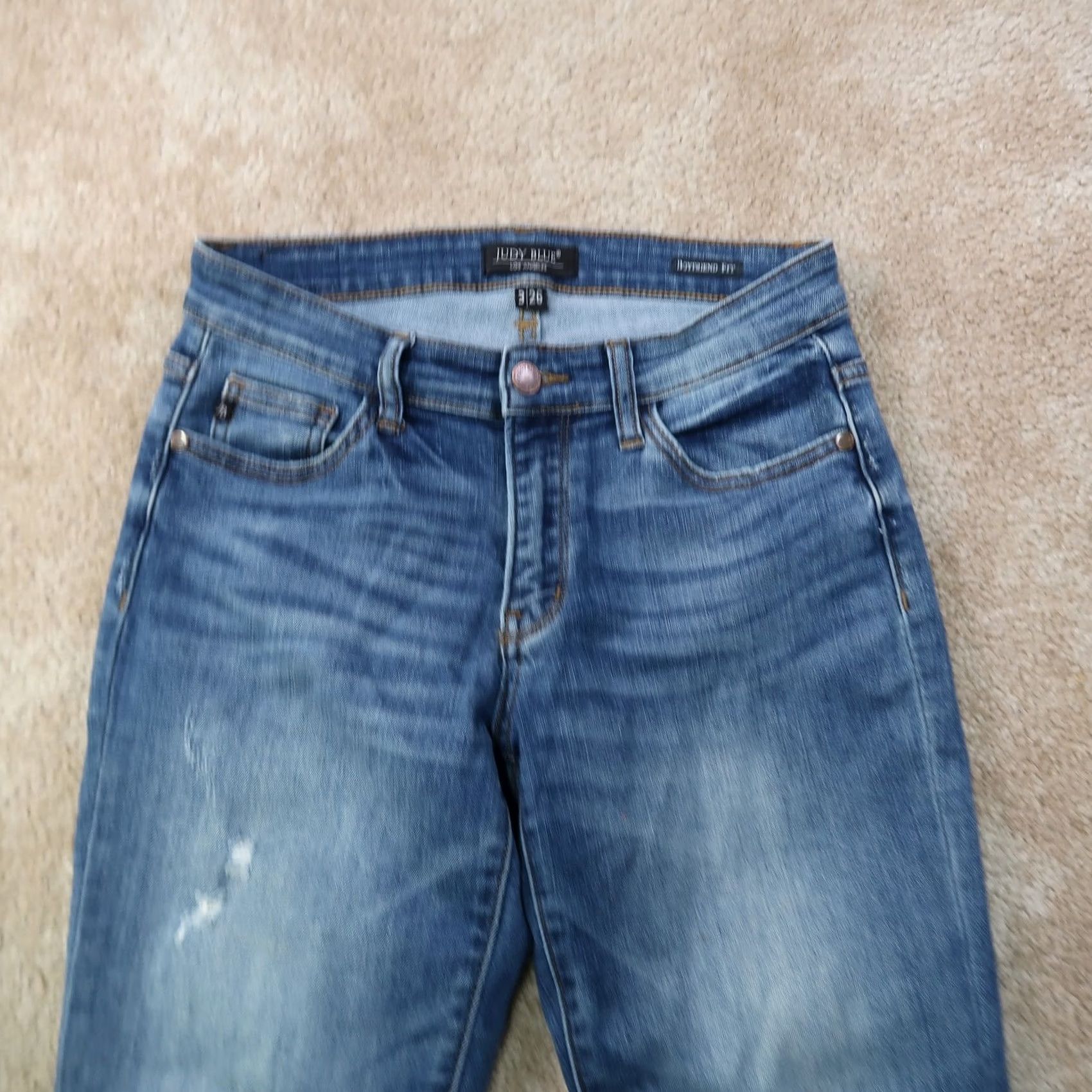 Denime VINTAGE Judy Blue Boyfriend Jeans Women's 3/26 Blue Stretch Denim Jeans Size 26" / US 2 / IT 38 - 3 Thumbnail