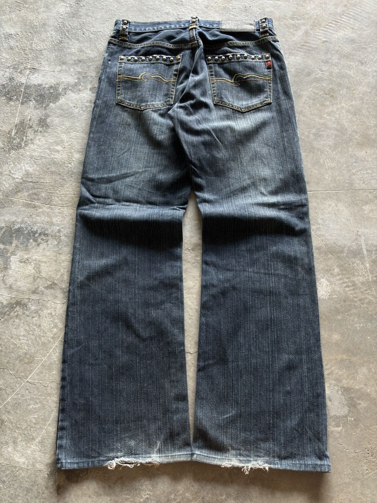 If Six Was Nine CUSTOM CULTURE distressed flare sashiko boro kapital style Size US 30 / EU 46 - 17 Thumbnail