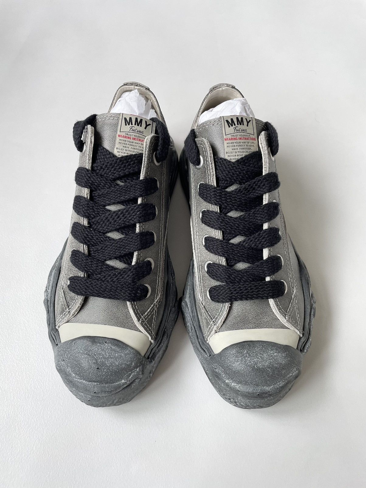 Maison MIHARA YASUHIRO Black Vintage Leather ‘Peterson’ Sneakers Size US 9 / EU 42 - 12 Thumbnail