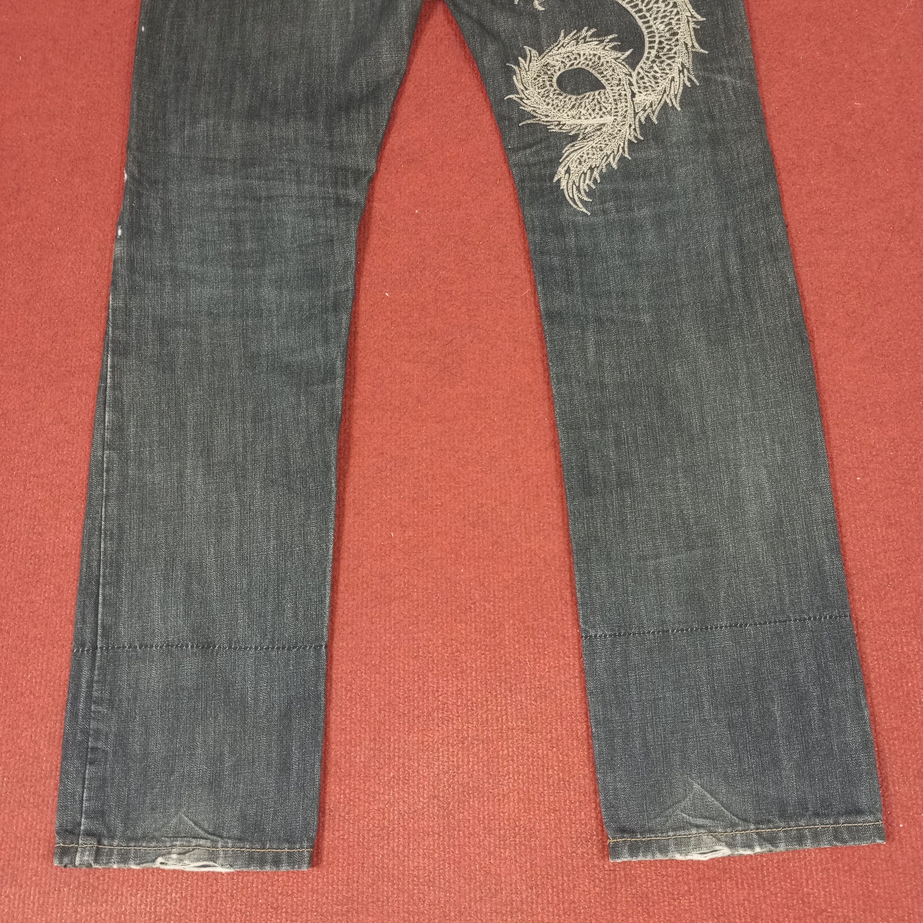 Japanese Brand Evisu Dragon Design Streetwear Custom Daicock Style Jeans Size US 31 - 6 Thumbnail