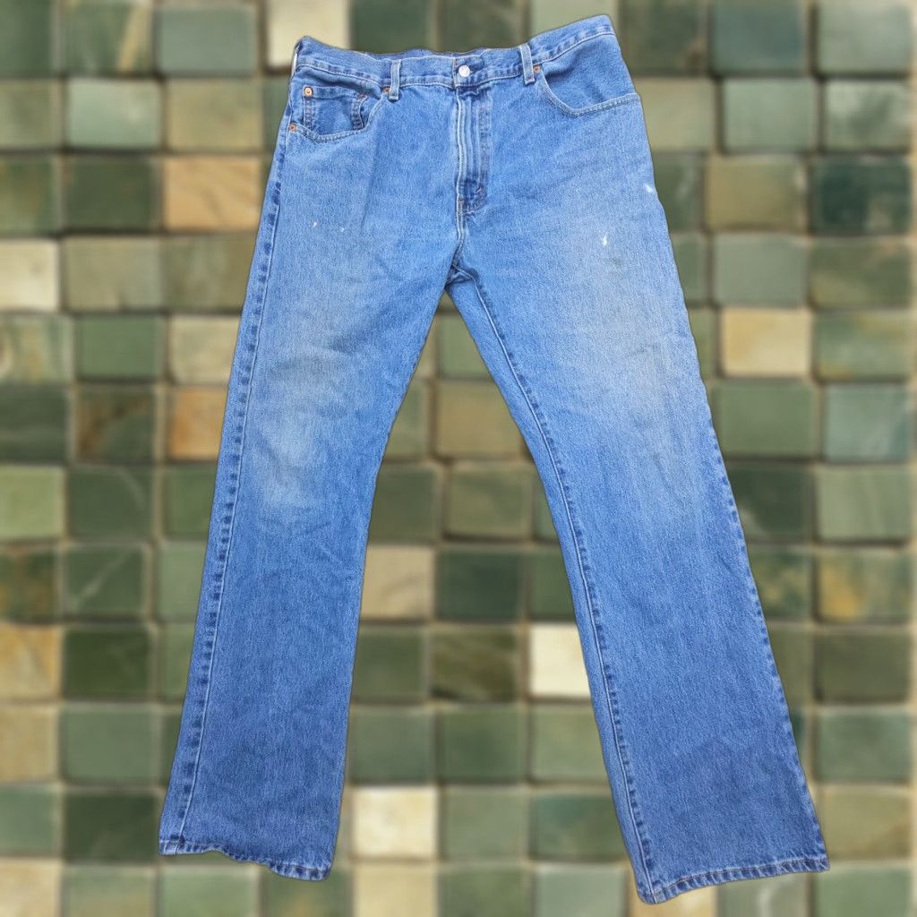 Levi's Levi's 517 Jeans Men's 38 x 34 Bootcut Denim Cotton 100% Heavy Blue Workwear Regular Fit Pocket Design Logo Medium Wash Size US 38 / EU 54 - 1 Thumbnail