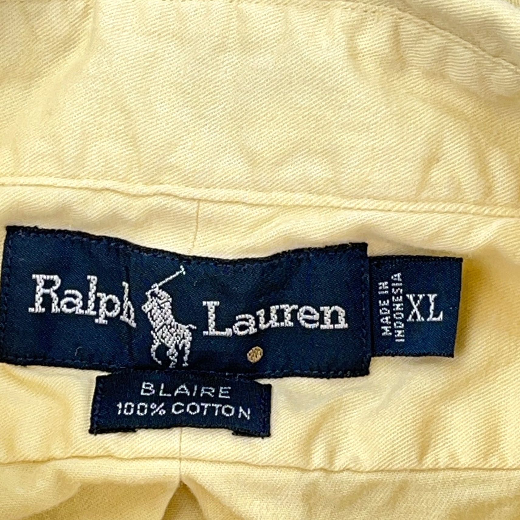 Ralph Lauren Ralph Lauren Button-Up Shirt Men XL Yellow Blaire Twill Pony Dress Adult Size 46R - 6 Thumbnail