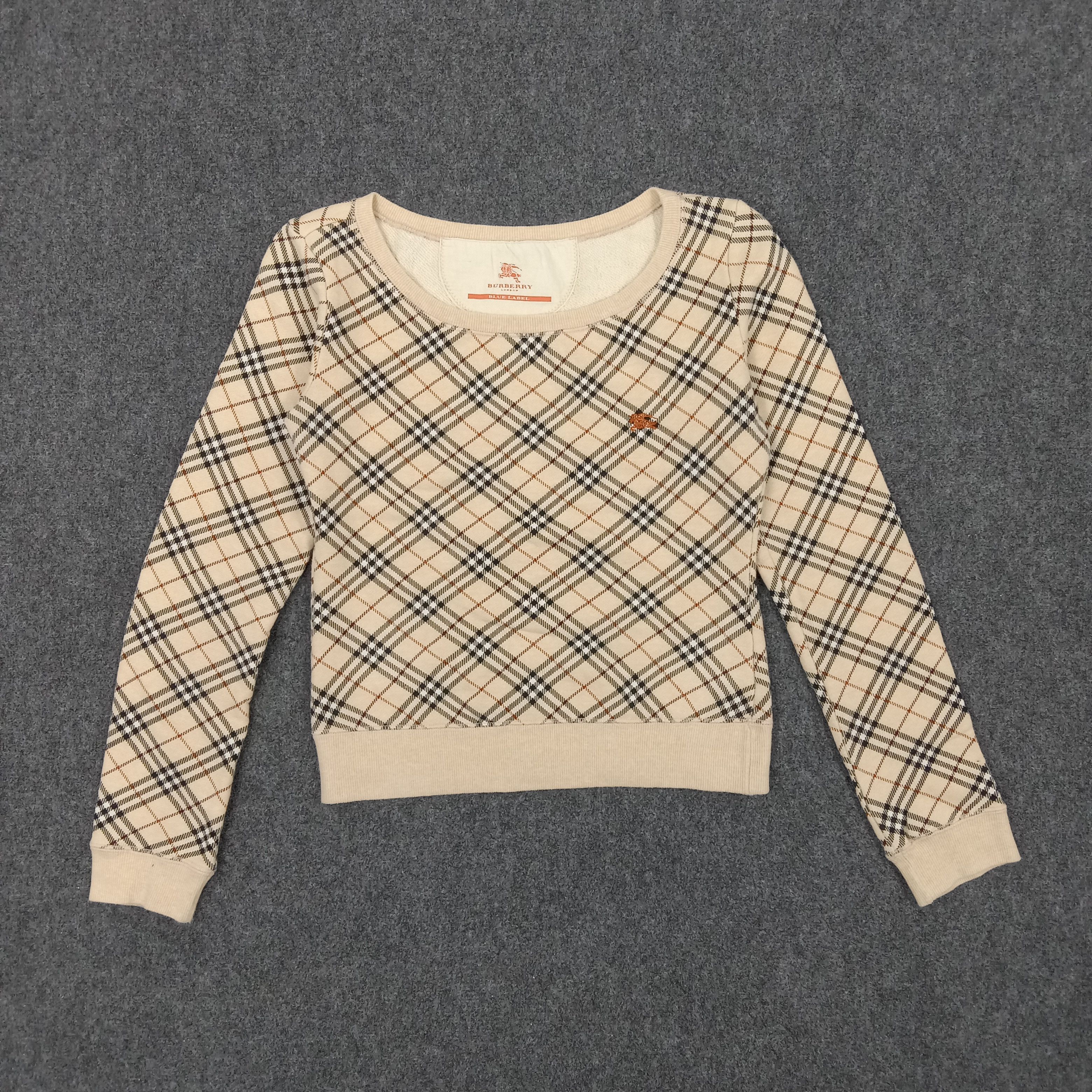 Burberry × Vintage Burberry London Nova Check Crop Long Sleeve Tshirt Size XS / US 0-2 / IT 36-38 - 1 Thumbnail