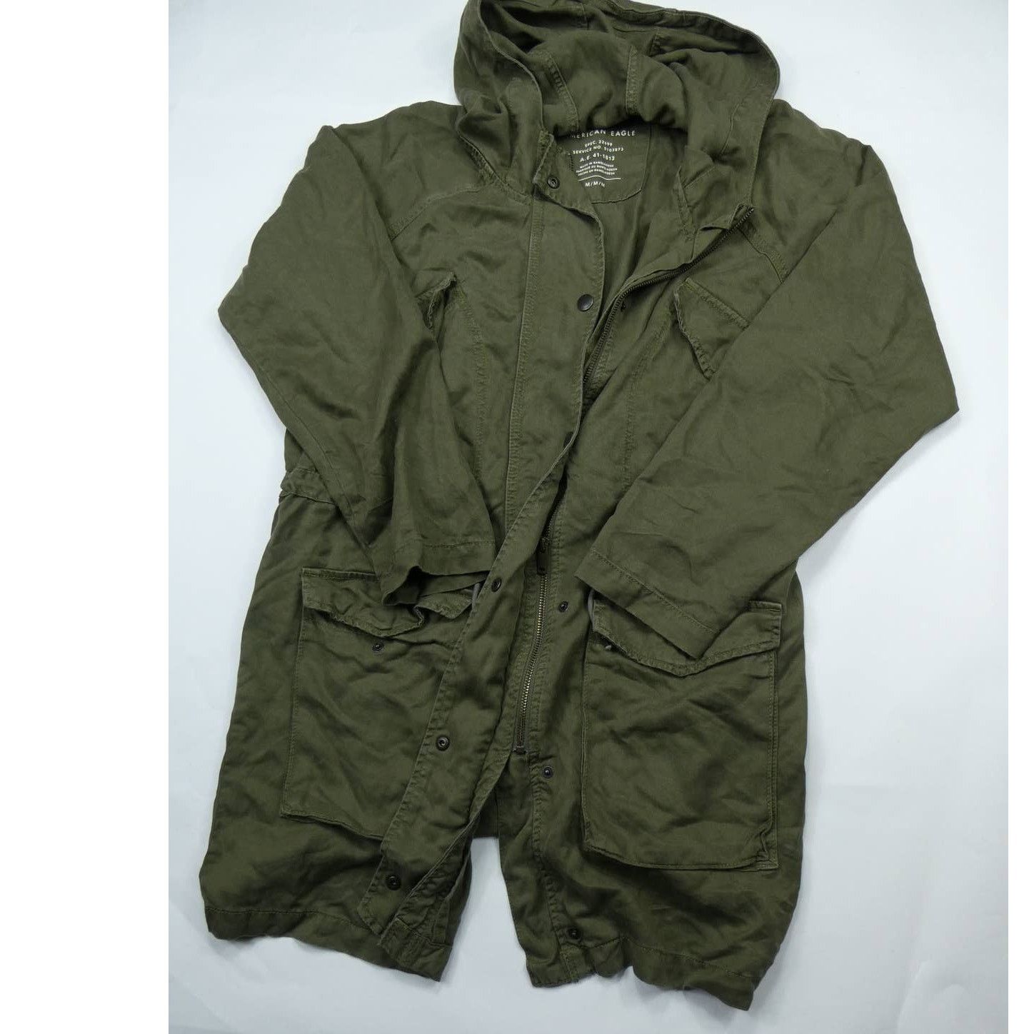 American Eagle Outfitters AMERICAN EAGLE light weight military jacket, medium, green Size M / US 6-8 / IT 42-44 - 2 Thumbnail