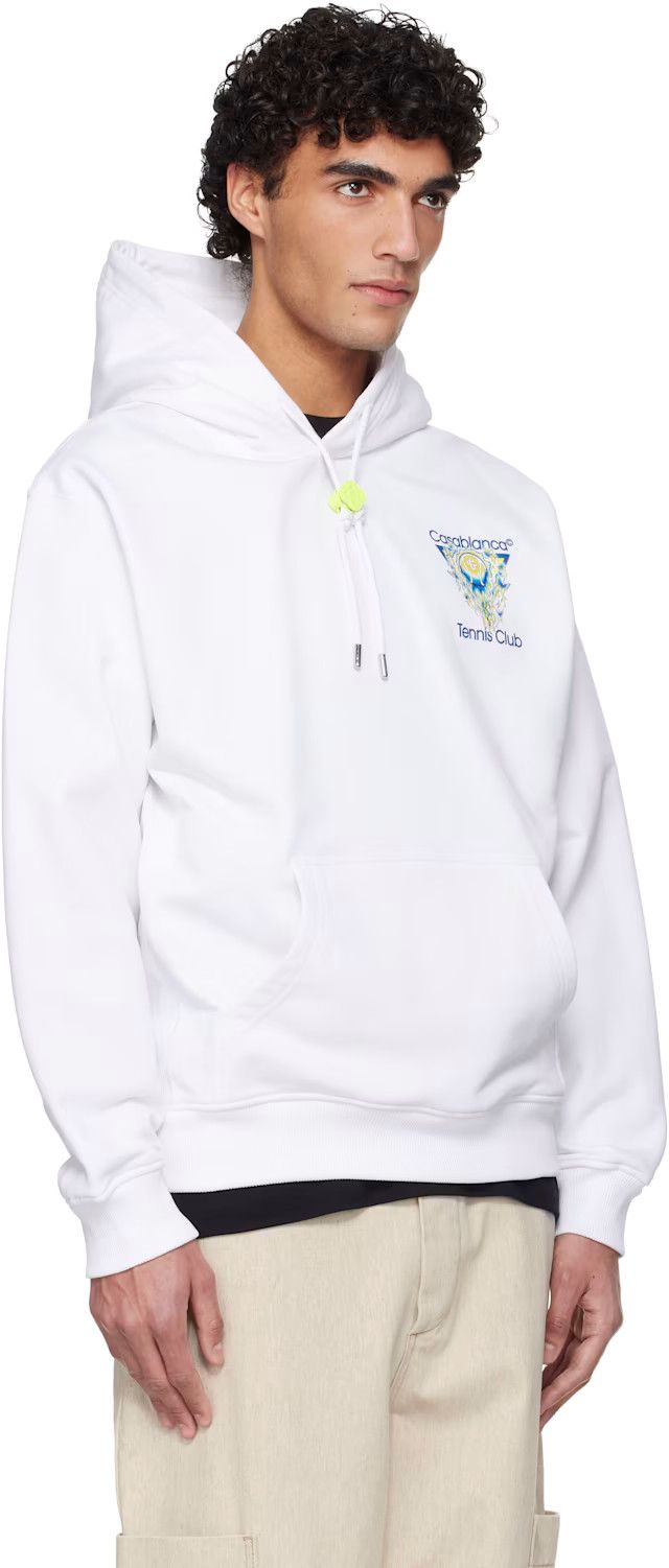 Casablanca o1h1sh10526 Tennis Club Icon Hooded Sweatshirt in White Size US XXL / EU 58 / 5 - 4 Thumbnail