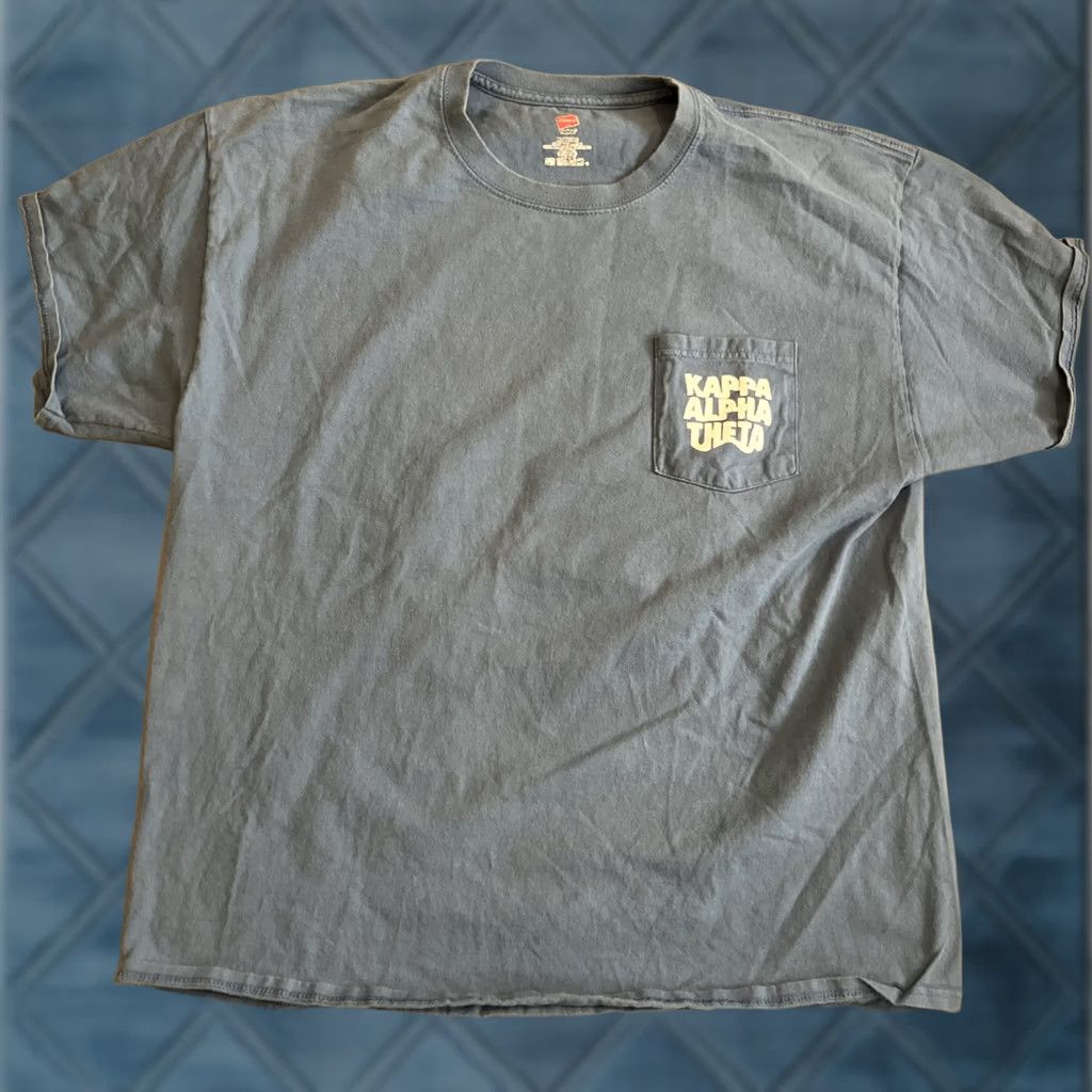 Hanes KAPPA ALPHA THETA Grease VS Greek Double Sided T Shirt Travolta XL Blue Hanes Mens Graphic Print Short Sleeve Regular Fit Awesome Size US XL / EU 56 / 4 - 1 Thumbnail
