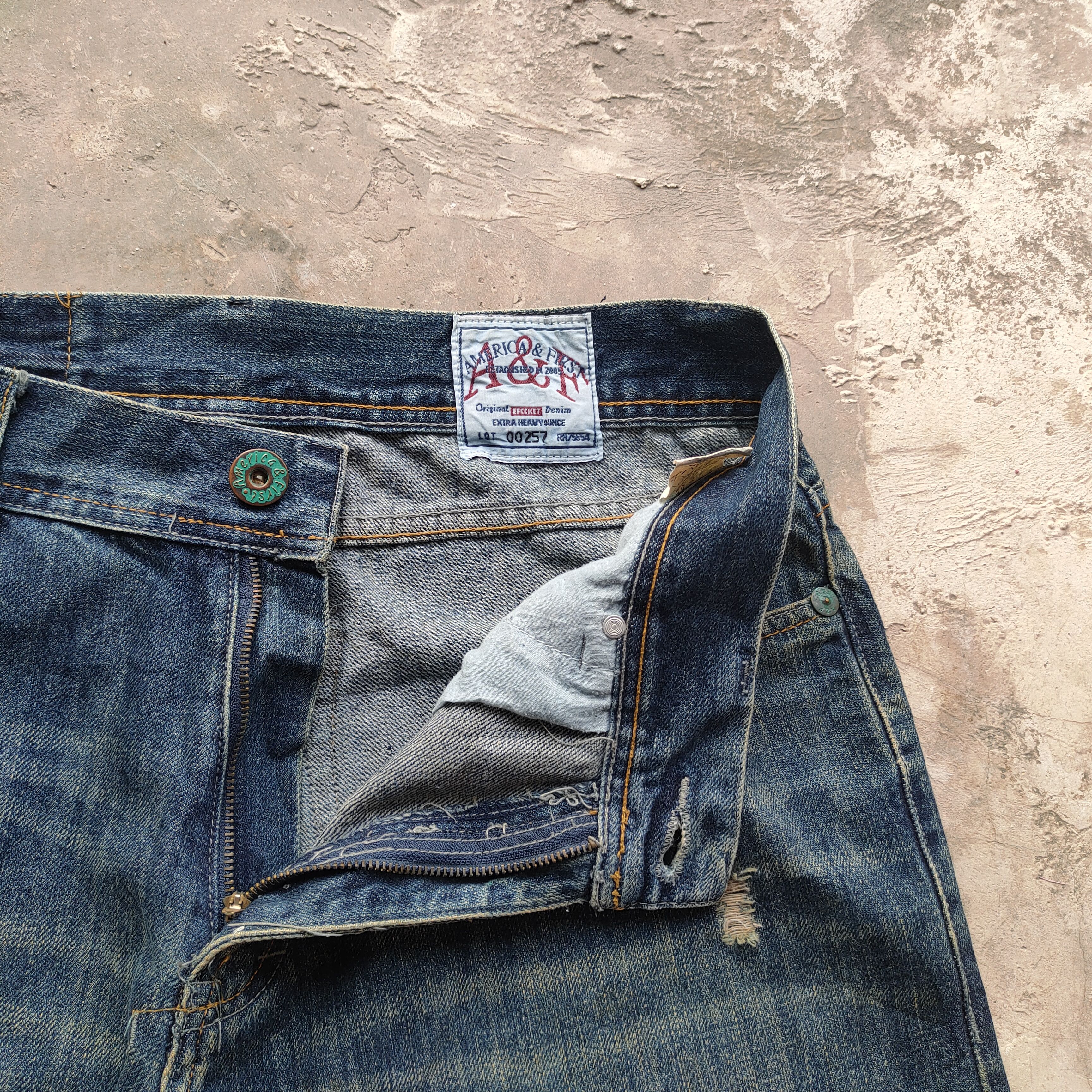 Jean × Vintage W36 VINTAGE AMERICA FIRST DISTRESSED FADED JEANS PANTS Size US 36 / EU 52 - 5 Thumbnail