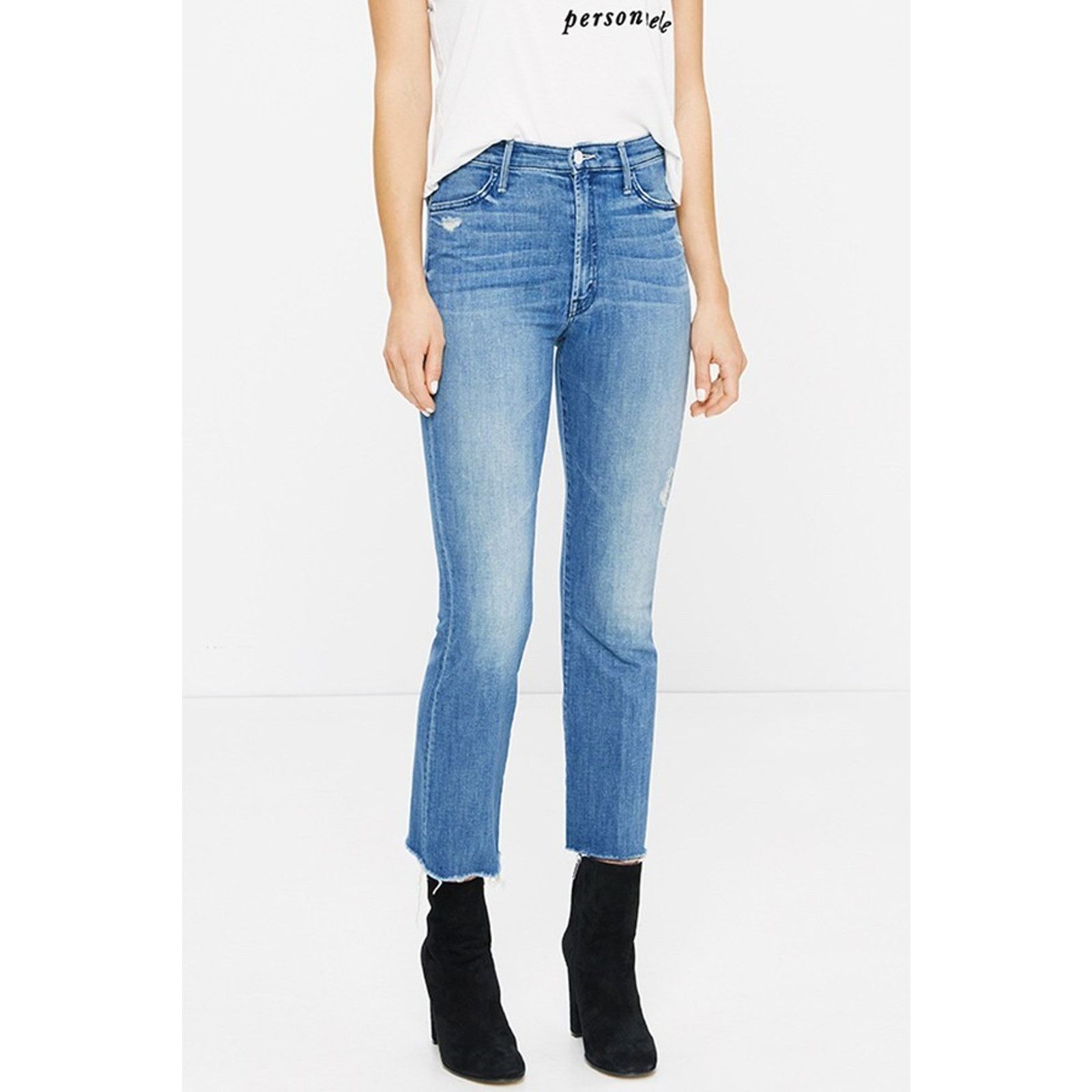MOTHER Mother Denim Hustle Ankle Fray High Rise In Graffiti Girl 24 Size 24" / US 00 / IT 34 - 1 Thumbnail