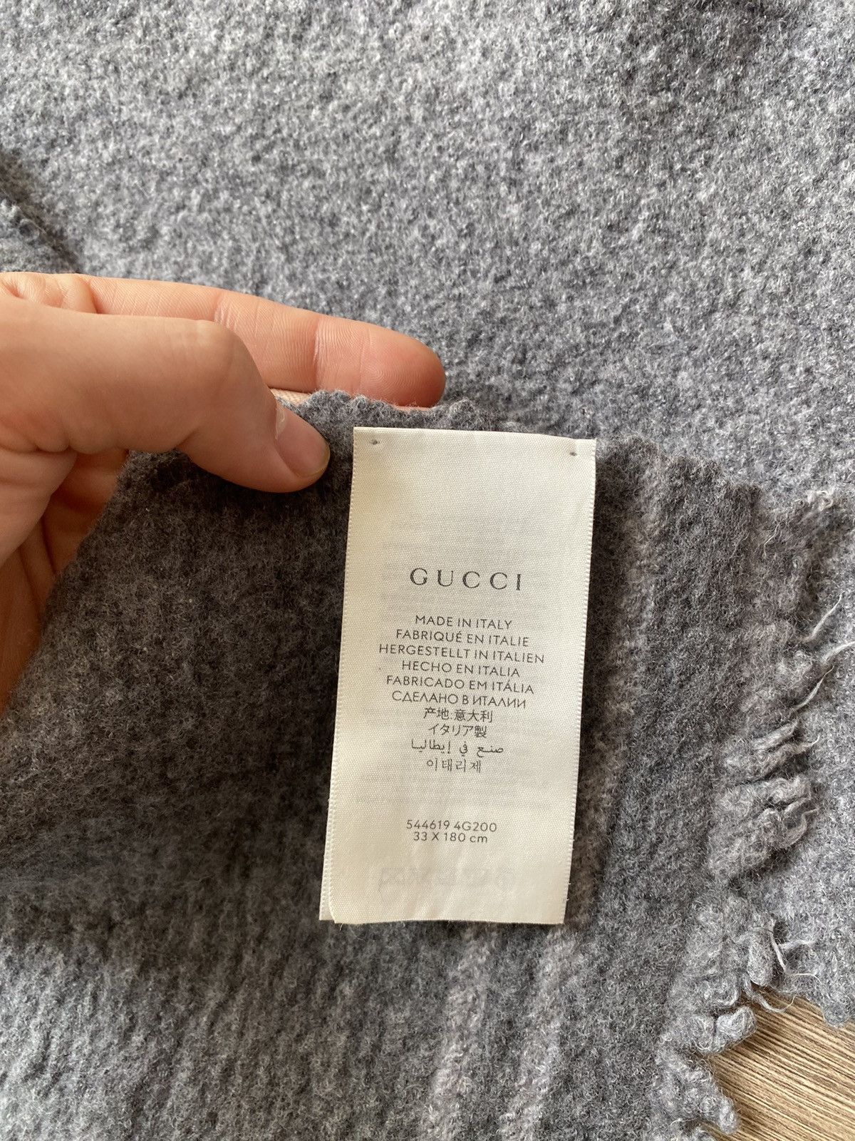 Gucci Gucci Scarf Wool Grey Lana Size ONE SIZE - 7 Thumbnail