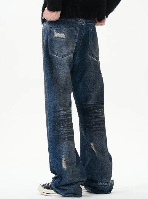 Japanese Brand High street retro distressed American dirty dyed jeans Size US 32 / EU 48 - 4 Thumbnail