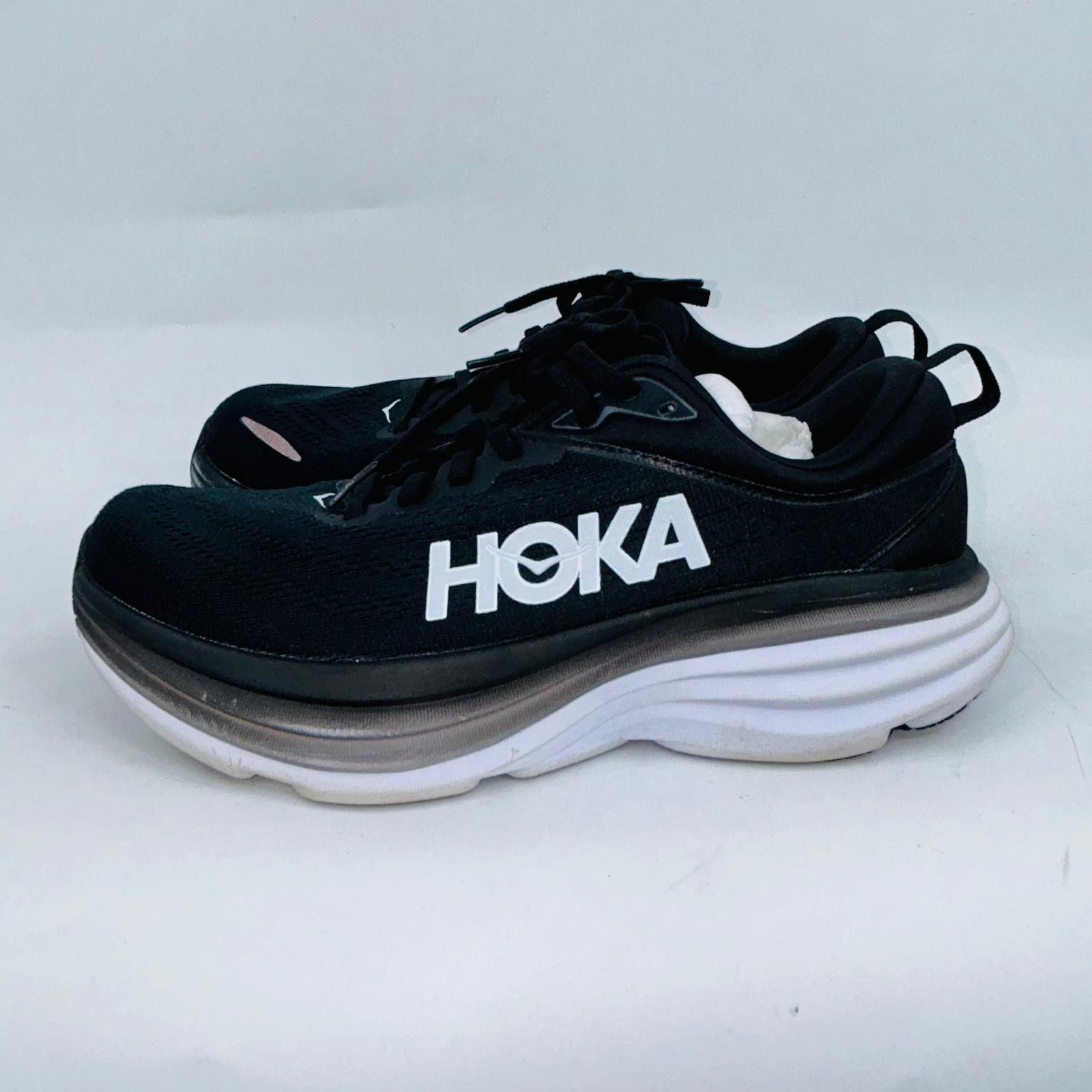 Hoka HOKA WOMEN'S BONDI8 WHITE-BLACK MESH RUNNING SHOES SIZE 9.5B Size US 9.5 / IT 39.5 - 4 Thumbnail