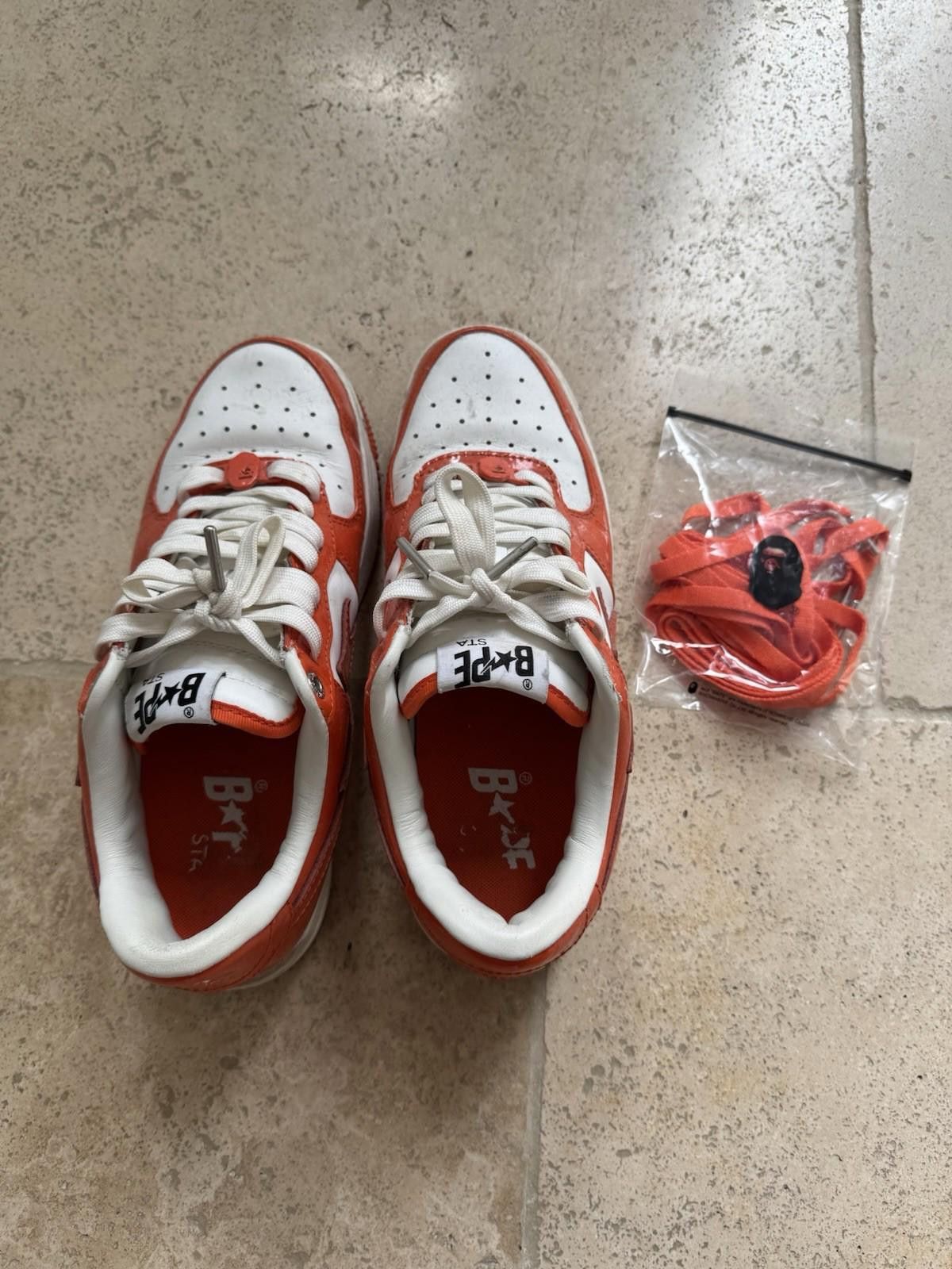 Bape bapesta air force 1 orange US 8 GOOD CONDITION - RARE Size US 8.5 / EU 41-42 - 8 Thumbnail