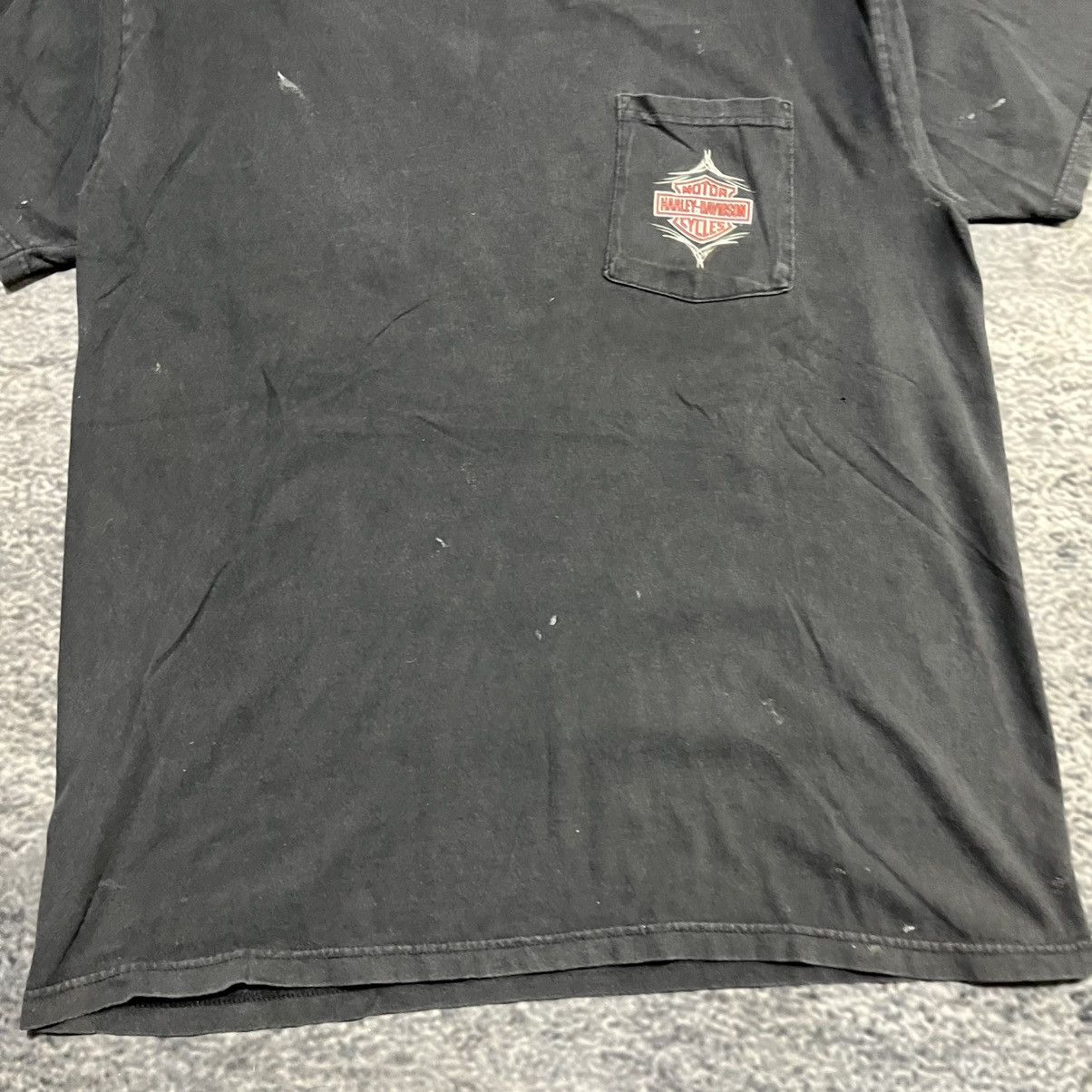 Harley Davidson VINTAGE BLACK FADED HARLEY DAVIDSON DISTRESSED POCKET TEE Size US XL / EU 56 / 4 - 4 Thumbnail