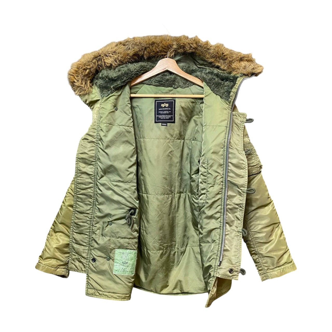 Alpha Industries × Vintage VINTAGE ALPHA INDUSTRIES SUNFADED HOODIE BOMBER MILITARY Size US S / EU 44-46 / 1 - 6 Thumbnail