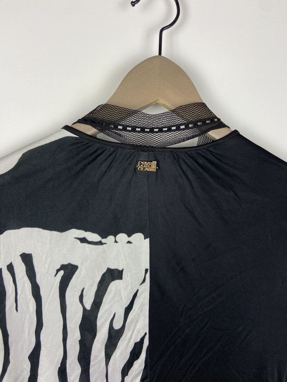 Cavalli Class × Designer Cavalli Class Black Womens Blouse Button Roberto Cavalli Size M / US 6-8 / IT 42-44 - 11 Thumbnail
