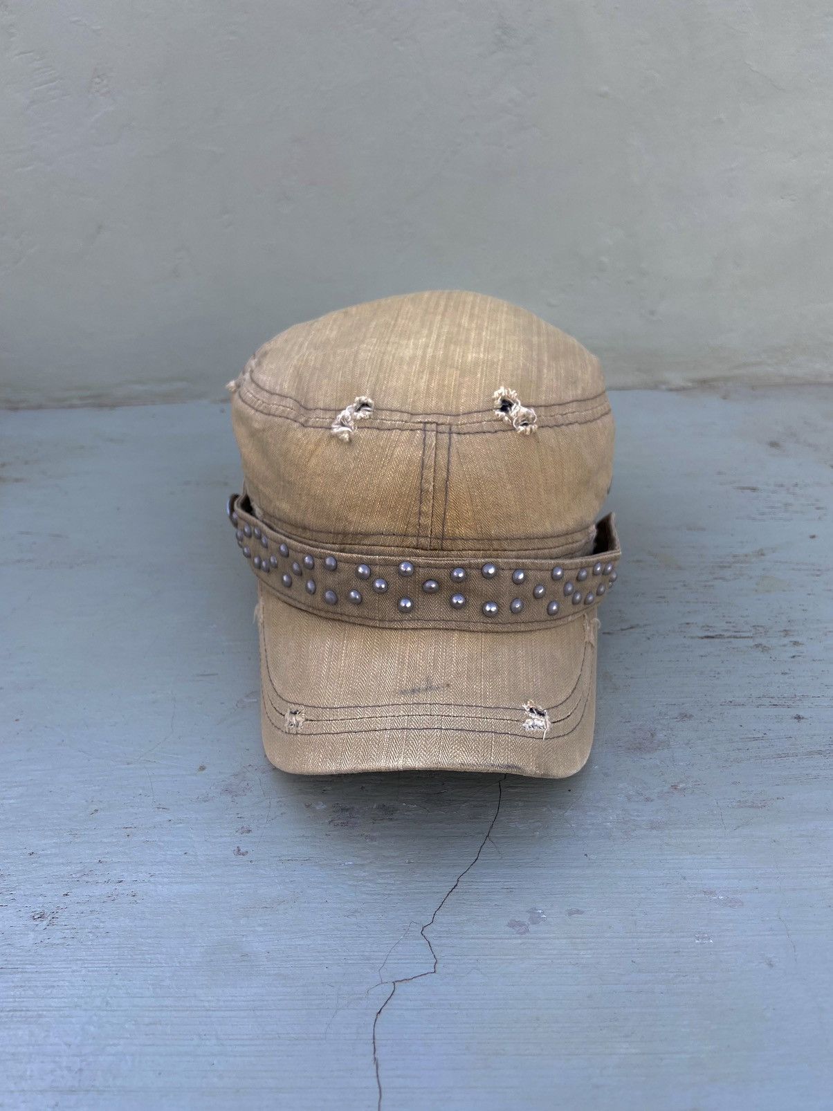 If Six Was Nine 2000s japanese hat pearl studded patrol hat Size ONE SIZE - 2 Thumbnail