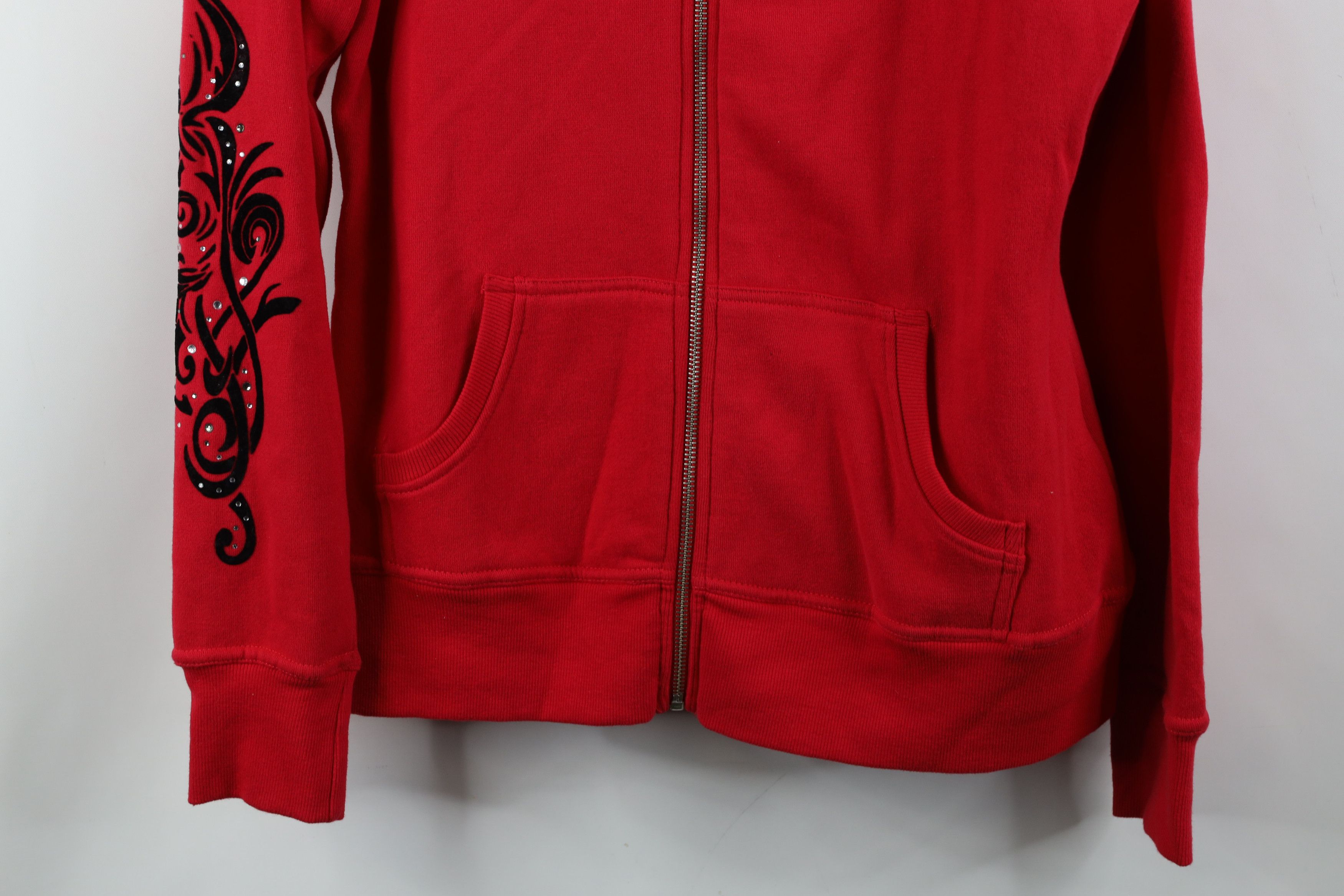 Harley Davidson Vintage Y2K Harley Davidson Rose Rhinestone Full Zip Hoodie Size L / US 10 / IT 46 - 3 Thumbnail