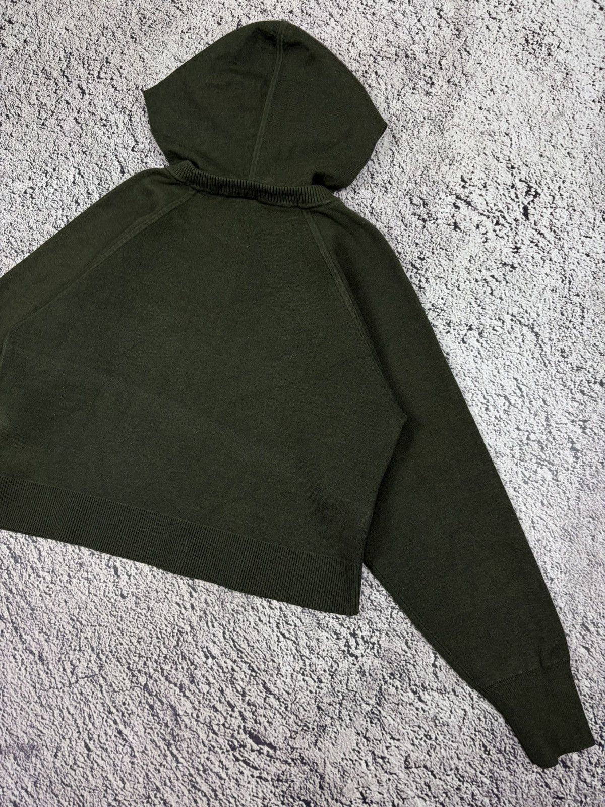 Sandro Sandro Paris Cropped Knit Hoodie Olive Green Size S / US 4 / IT 40 - 8 Thumbnail