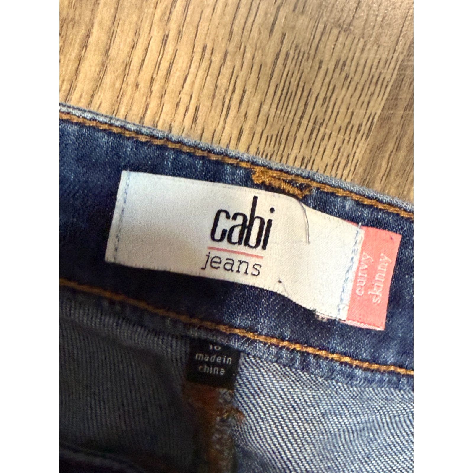 Vintage Cabi Jeans Women's Size 10 Blue Denim Curvy Skinny Jeans High Rise Distressed Slim Fitted Leg Denim Jeans Womens Mens? Size 32" / US 10 / IT 46 - 4 Thumbnail