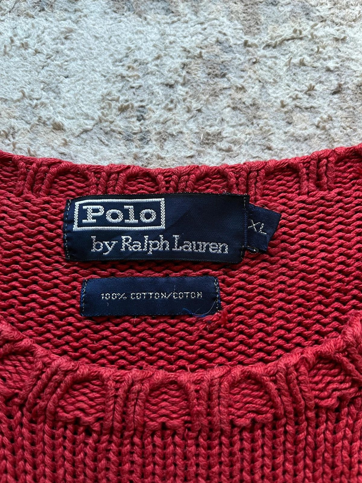 Polo Ralph Lauren OG Polo Ralph Lauren Vintage Blank Red Sweater Vintage 90s Size US XL / EU 56 / 4 - 2 Thumbnail