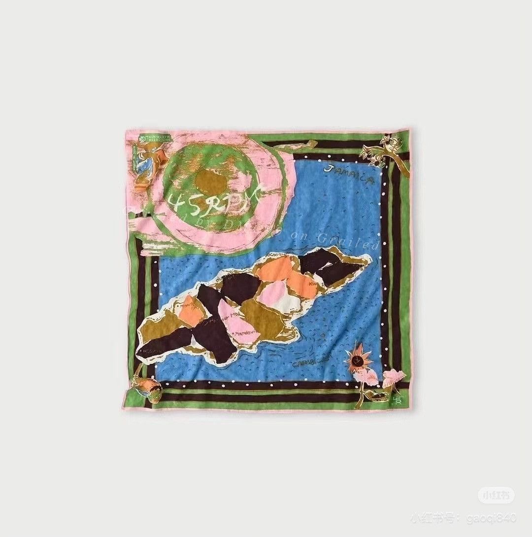 45rpm 45R Jamaica Map Square Scarf Size ONE SIZE - 1 Thumbnail
