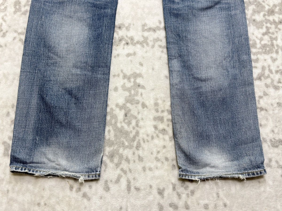 Vintage Vintage Back Number Faded Blue Denim Whiskered Honeycomb Size US 31 - 13 Thumbnail