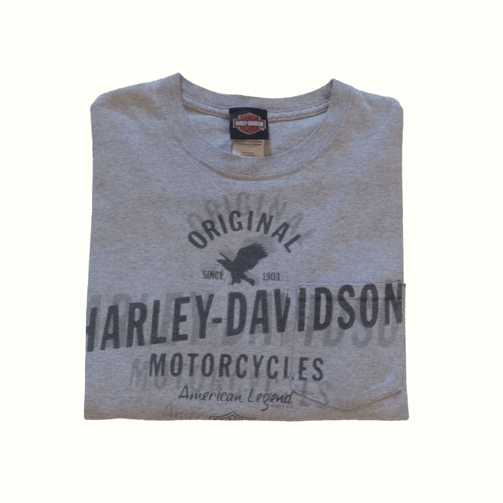 Harley Davidson Harley-Davidson H-D Motorcycle Y2K Eagle Long Sleeve Gray T Shirt Mens SZ S Size US S / EU 44-46 / 1 - 2 Thumbnail