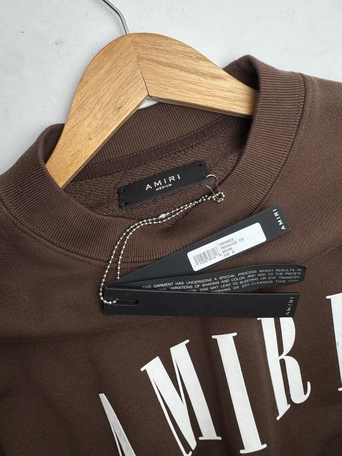 Amiri Amiri Brown Logo Sweatshirt Size M New Crewneck Pullover Size US M / EU 48-50 / 2 - 3 Thumbnail