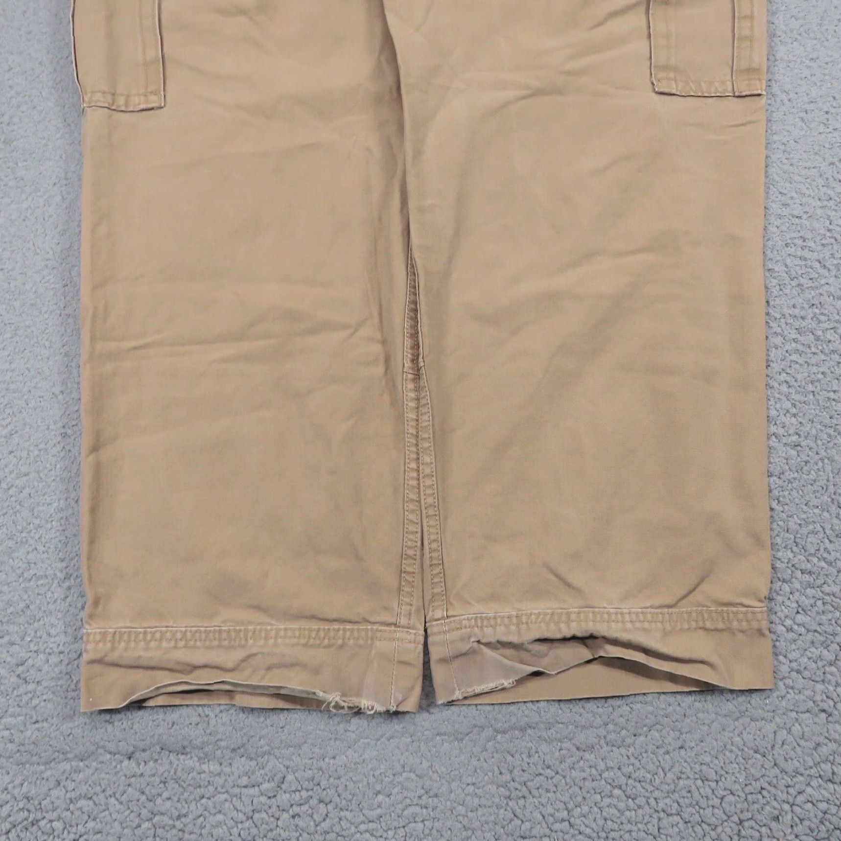 Vintage VINTAGE Wonderwall Cargo Pants Mens 35 Baggy Military Raver Skater Paratrooper Surfer Y2K 36x30 Beige Cotton Wide-Leg Mens Pants Size US 35 - 4 Thumbnail