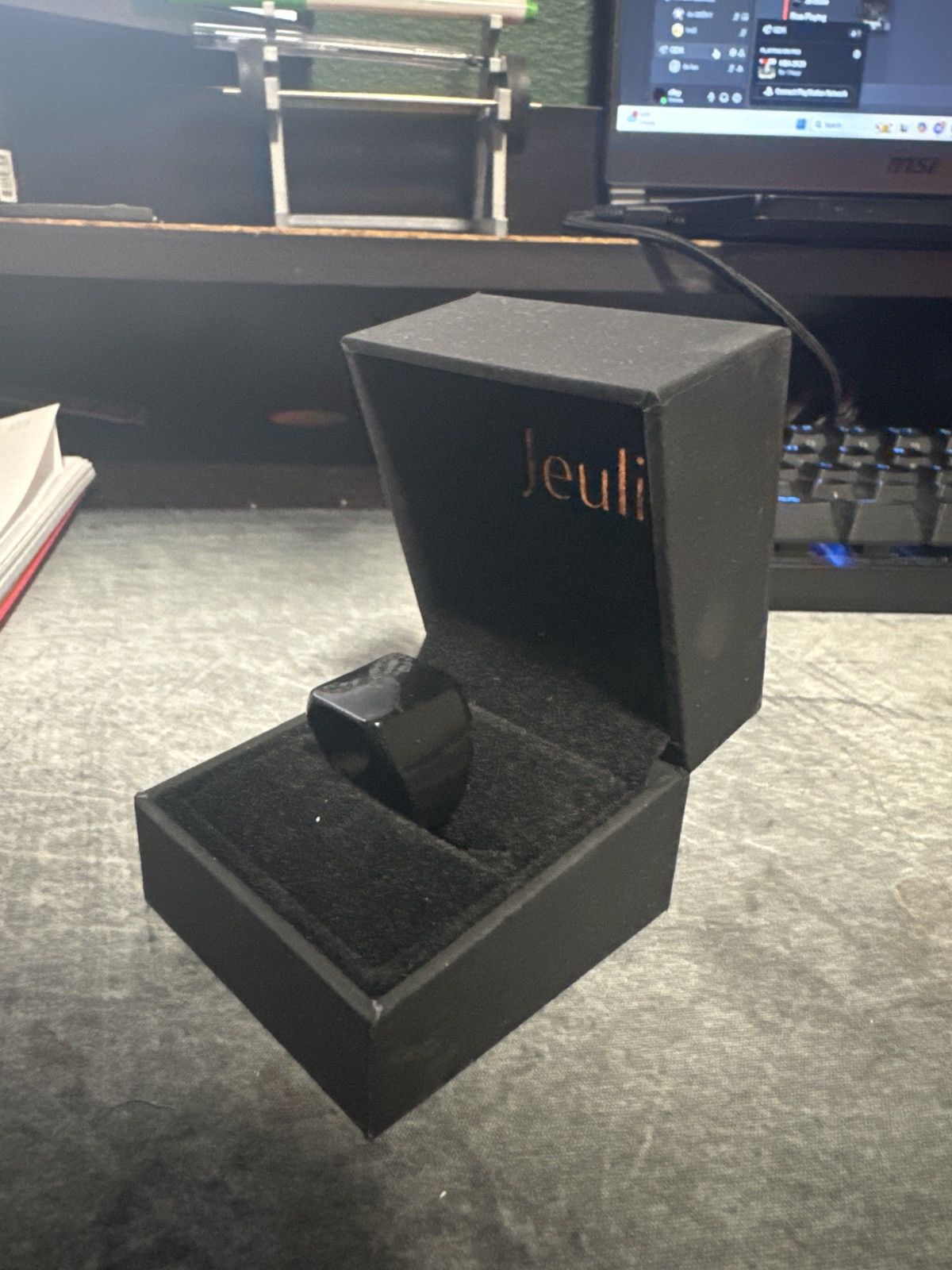 Jewelry × Vintage Stainless steel all black squared ring Size ONE SIZE - 3 Thumbnail