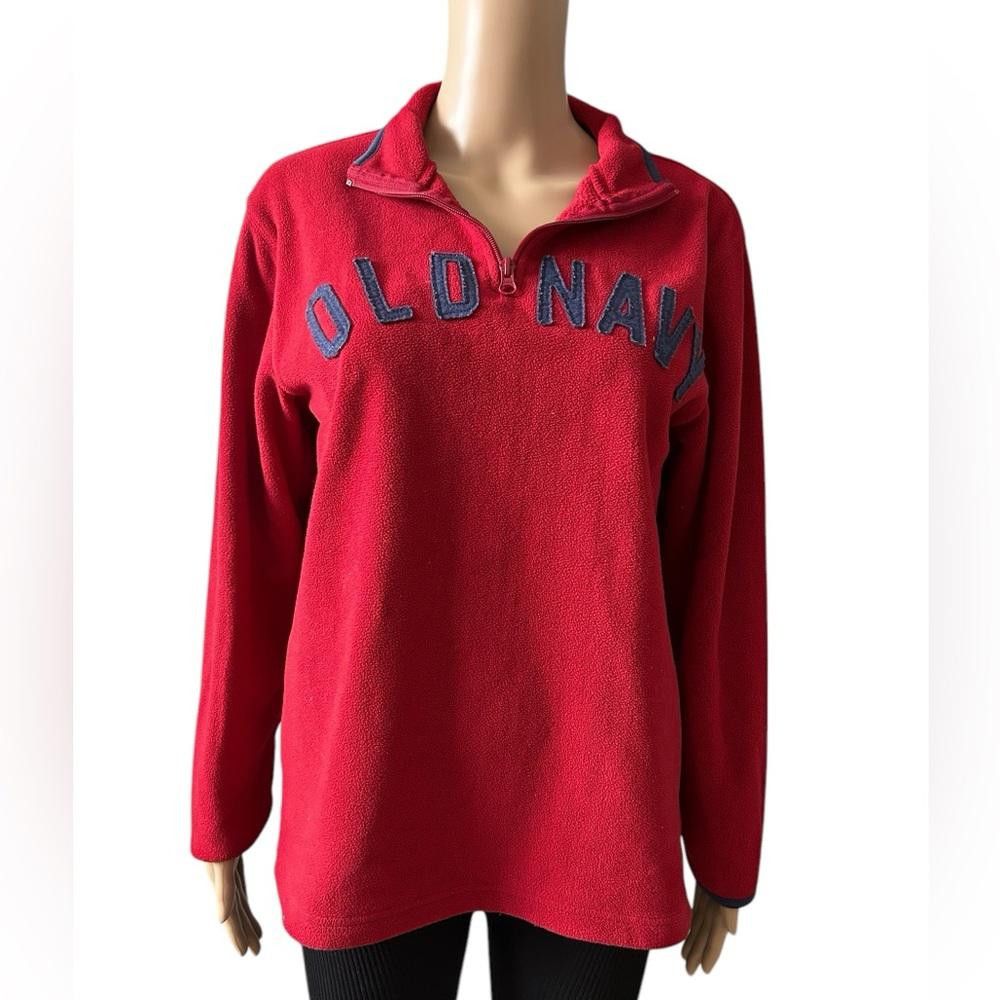 Old Navy Old Navy Red Fleece Pullover XL(14-16) Size XL / US 12-14 / IT 48-50 - 2 Thumbnail