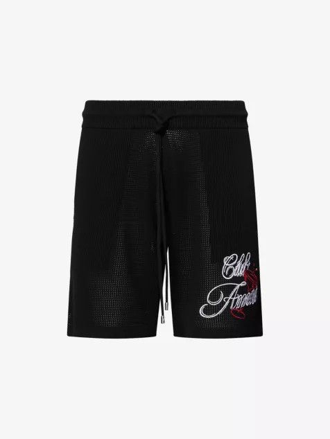 Amiri AMIRI Bandana Crochet Basketball Shorts Black size Large