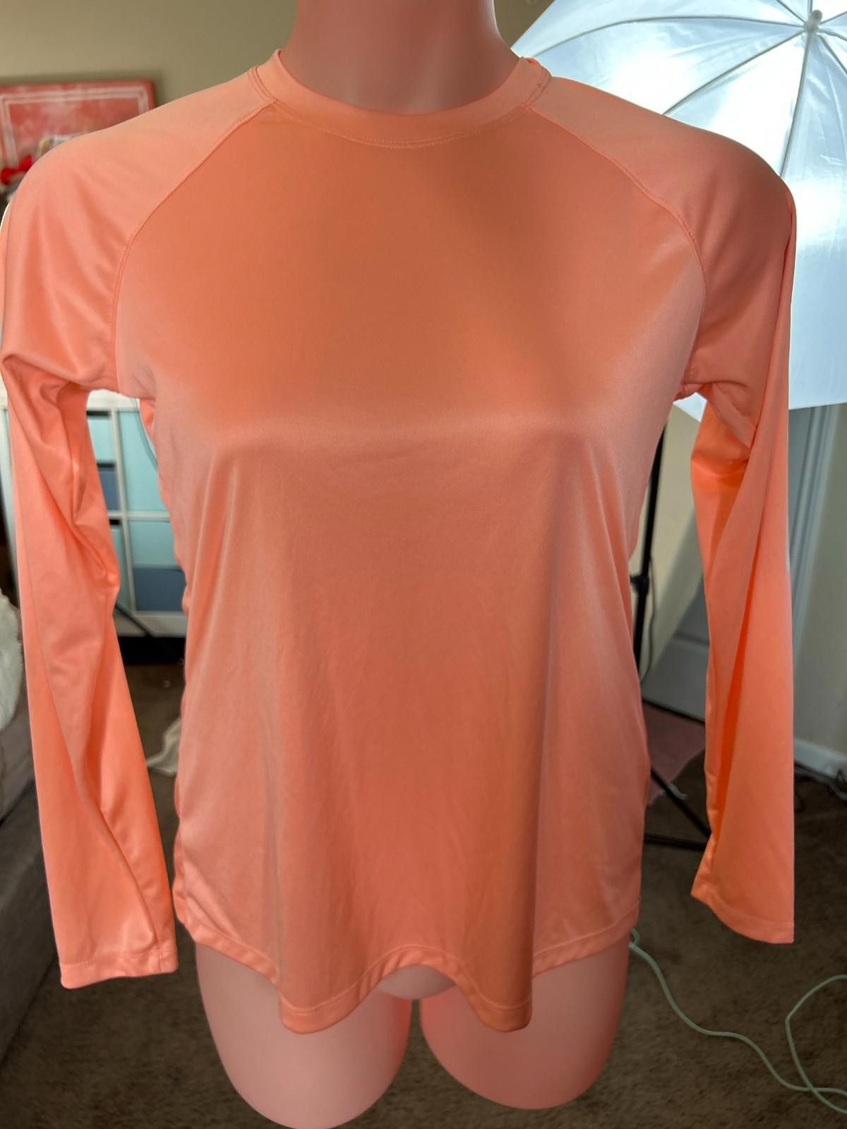 Columbia COLUMBIA PFG Omni-Shade Shirt Peach Medium UPF Sun Fish Size ONE SIZE - 1 Thumbnail