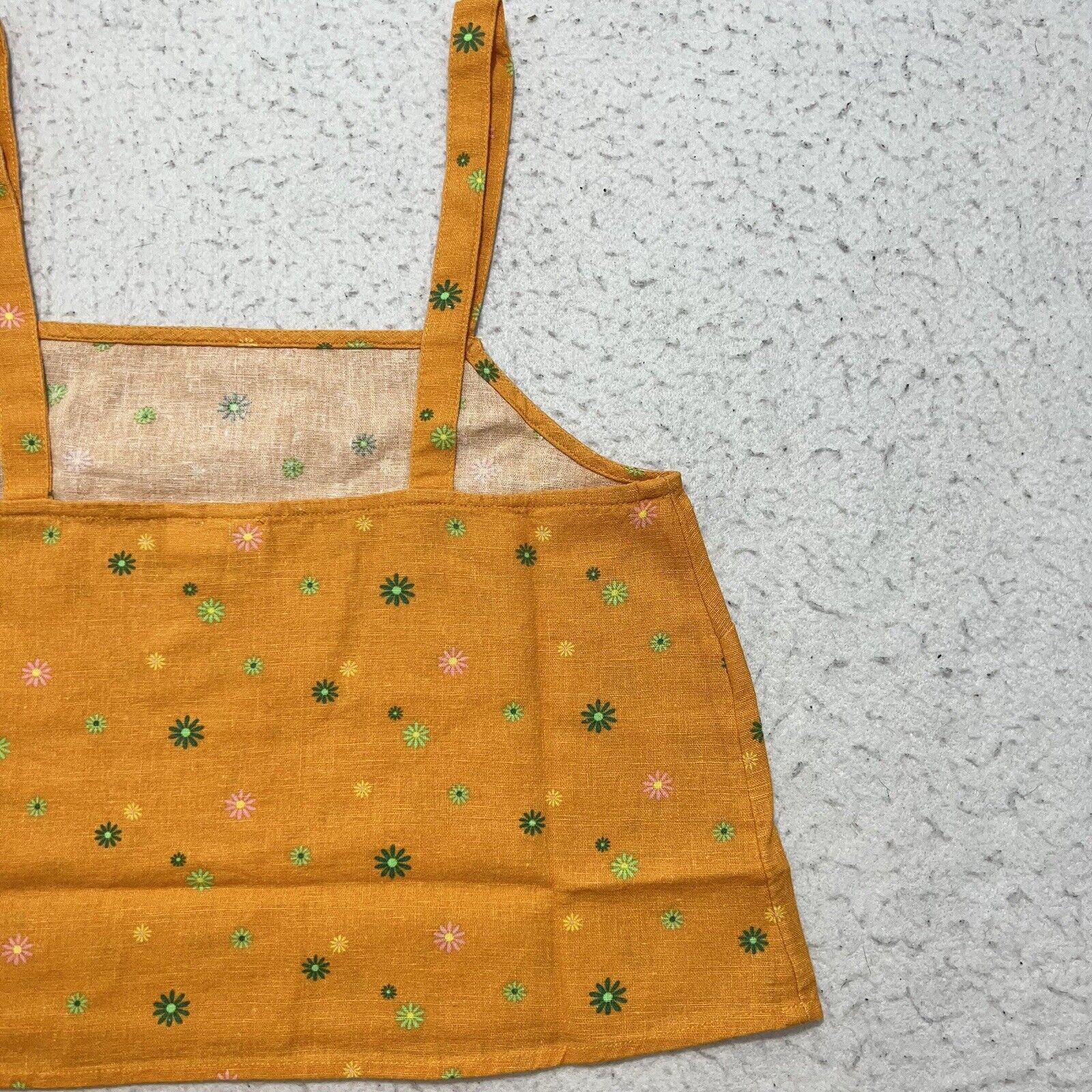 Nordstrom Abound Orange Floral Sleeveless Square Neck Crop Top NWT Size S / US 4 / IT 40 - 9 Thumbnail