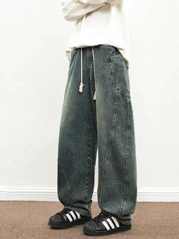 Japanese Brand Retro loose pocket patchwork jeans Size US 32 / EU 48 - 4 Thumbnail