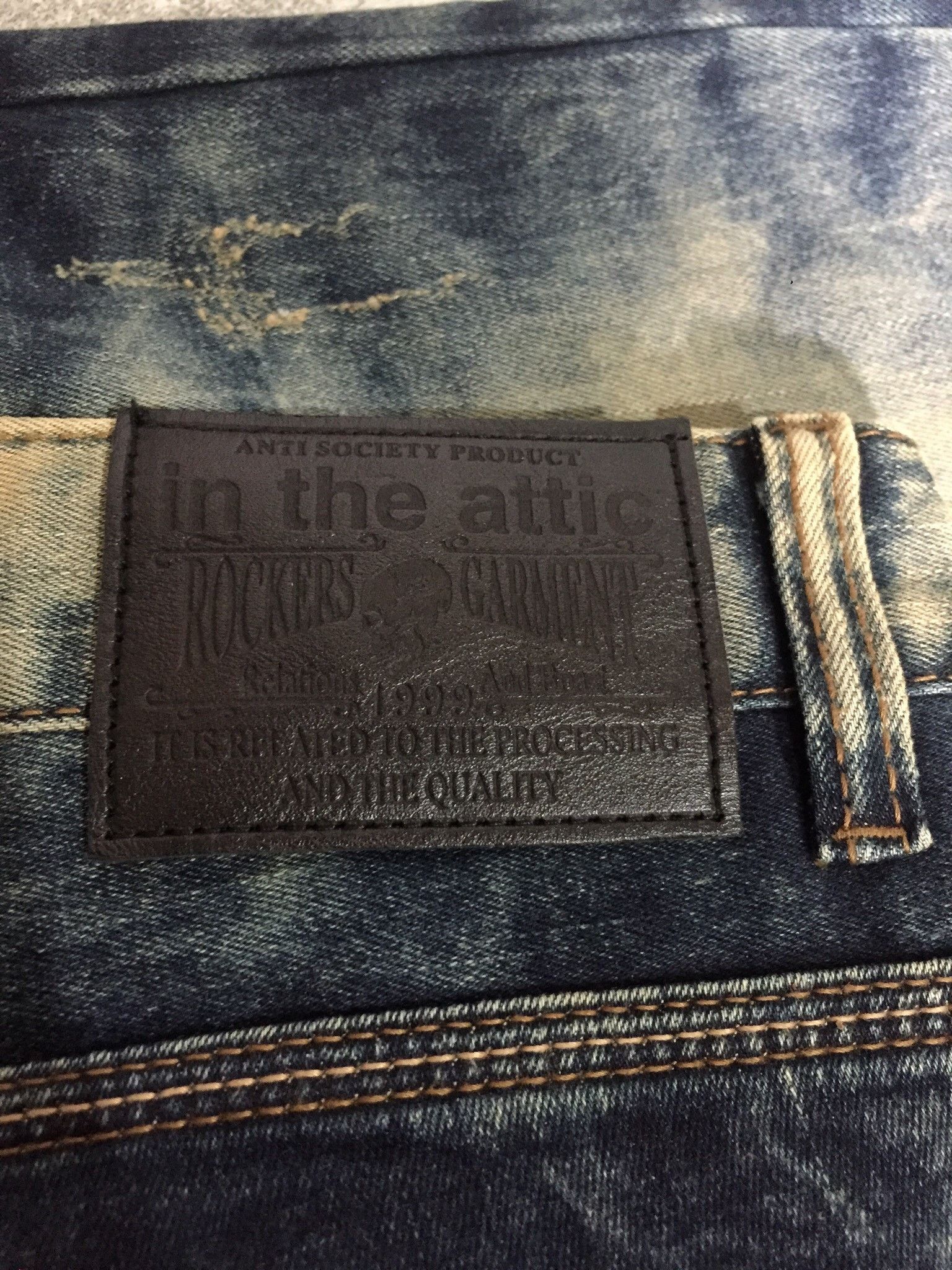 In The Attic In The Attic Mud Wash Whiskered Denim Pants Size US 33 - 7 Thumbnail