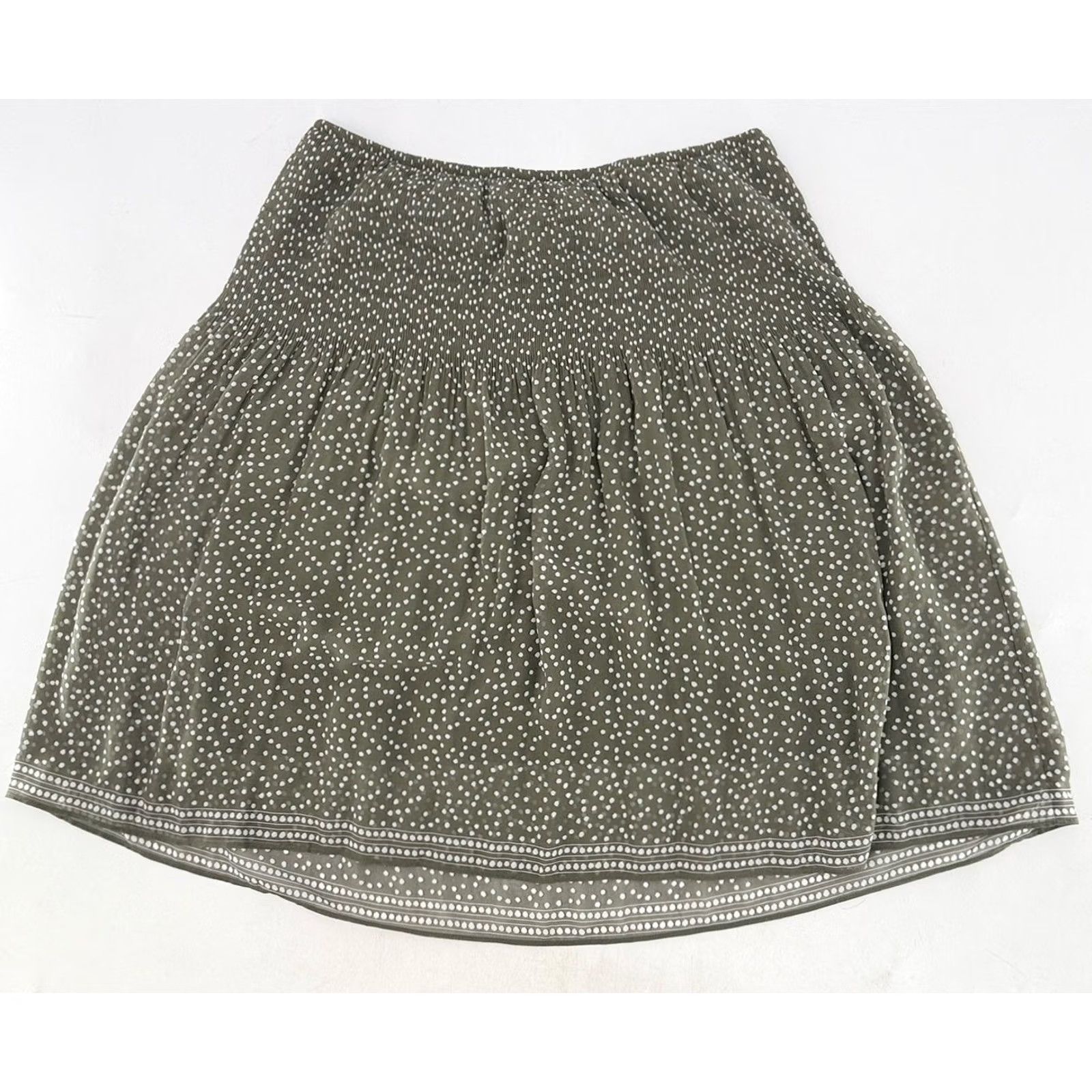 Vintage Max Studio Green & White Polka Dot Lined Short Skirt Sz Sm Boho Pull On Logo NWT Womens Size 28" / US 6 / IT 42 - 3 Thumbnail