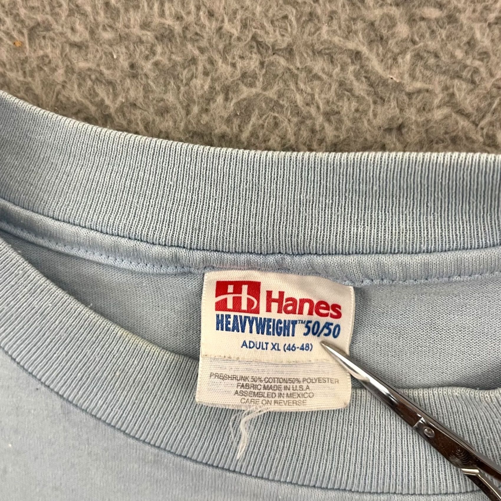 Hanes VINTAGE Hanes Shirt Adult XL Blue Logo 90s Adventure Time Angel Graphic Print Short Sleeve Size US XL / EU 56 / 4 - 5 Thumbnail