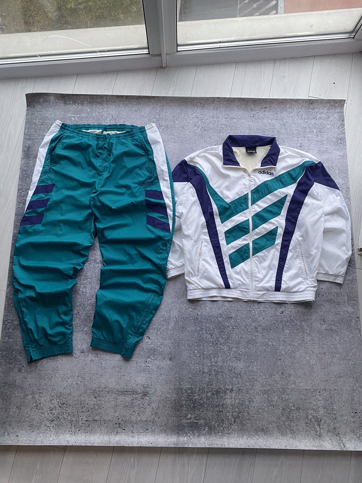 Adidas Streetwear Vintage Vintage 90s Adidas mens nylon tracksuit set rare Grailed