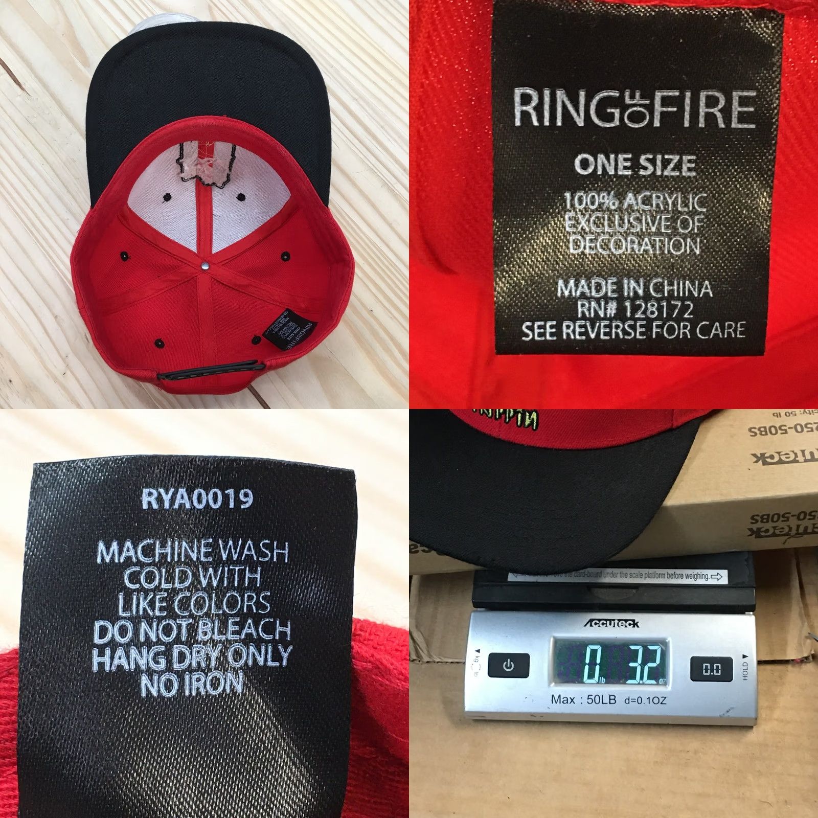 Ring Of Fire Ring Of Fire Trippin Skulls Snapback Cap Hat Mens One Size Red Flat Brim Logo Size ONE SIZE - 8 Thumbnail