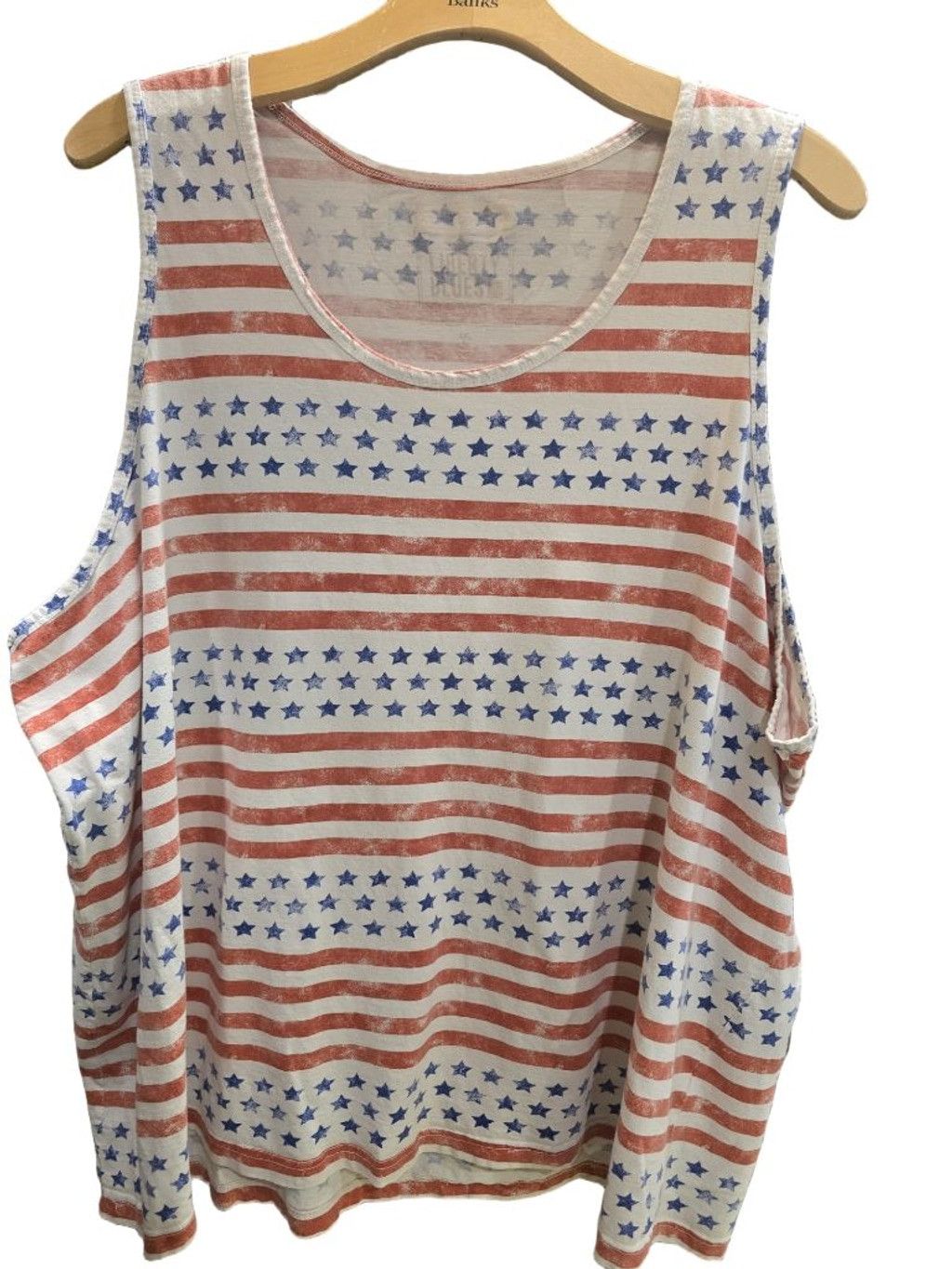 Other Women's Liberty Blues American Flag Tank Top 3X White Red Size 3XL / US 20-22 - 1 Thumbnail