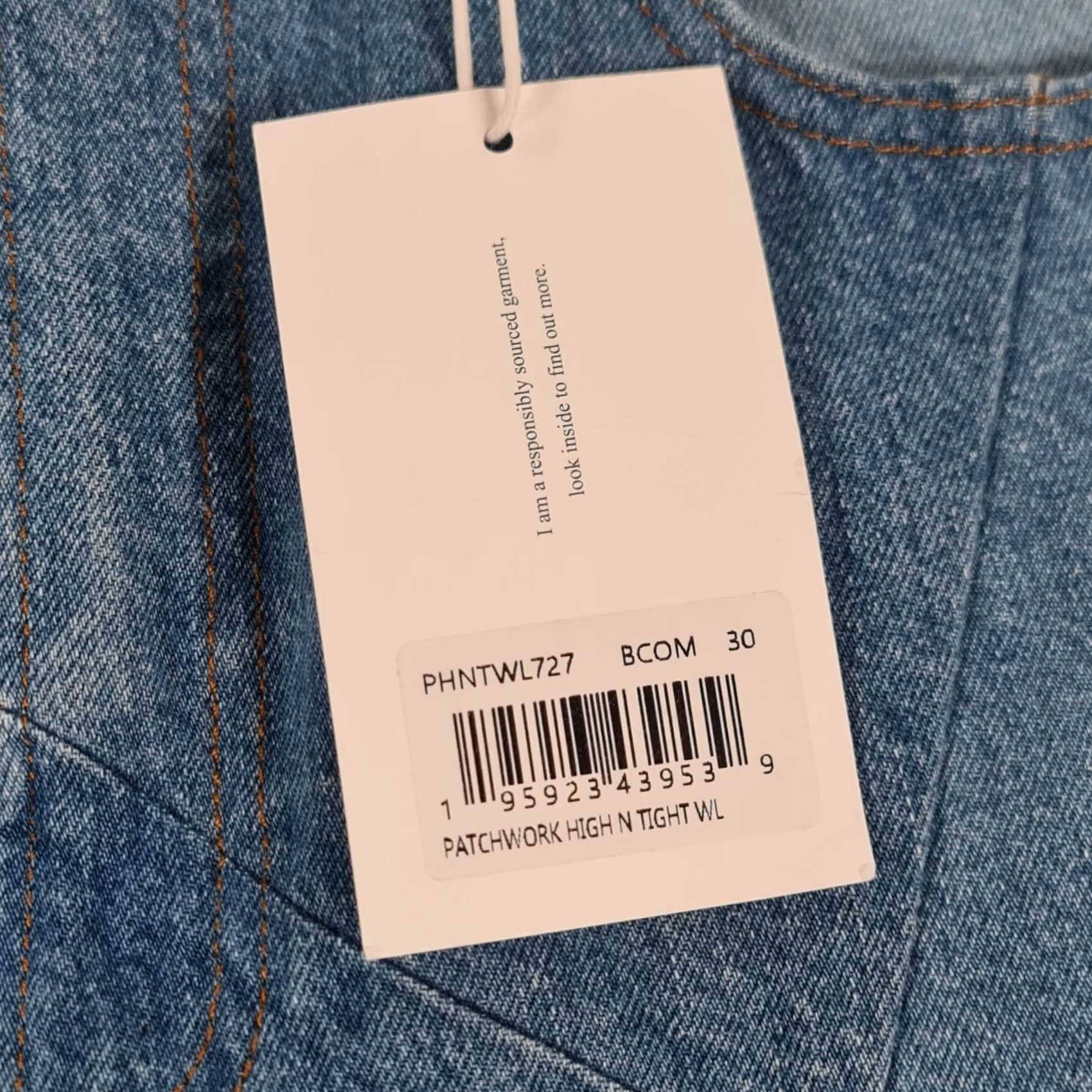 Frame VINTAGE Frame Womens Baggy Jeans Blue W30 L32 Patchwork Wide Leg Le Huigh N Tight Denim Size 30" / US 8 / IT 44 - 7 Thumbnail