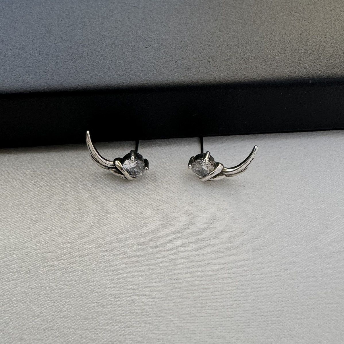 Other CZ Angel Wings Stud Earrings for Men Women Size ONE SIZE - 3 Thumbnail