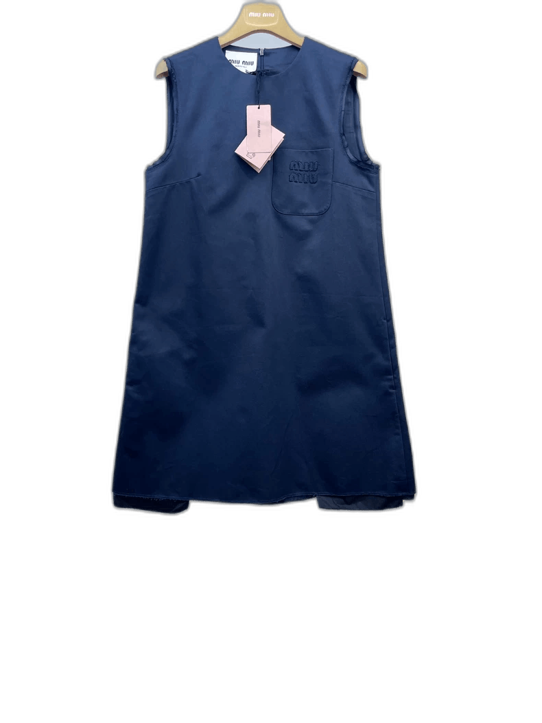 Miu Miu Miu Miu Dark Blue Logo Dress Size M / US 6-8 / IT 42-44 - 1 Thumbnail
