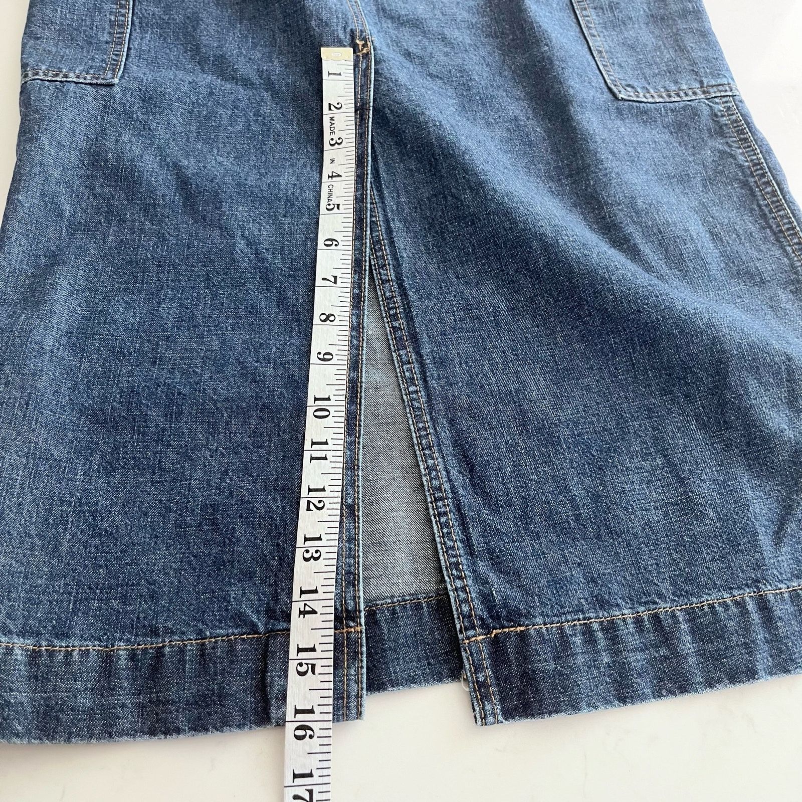 Tommy Hilfiger Tommy Hilfiger High Waist Blue Denim Jean Maxi Skirt Womens Size 28" / US 6 / IT 42 - 9 Thumbnail