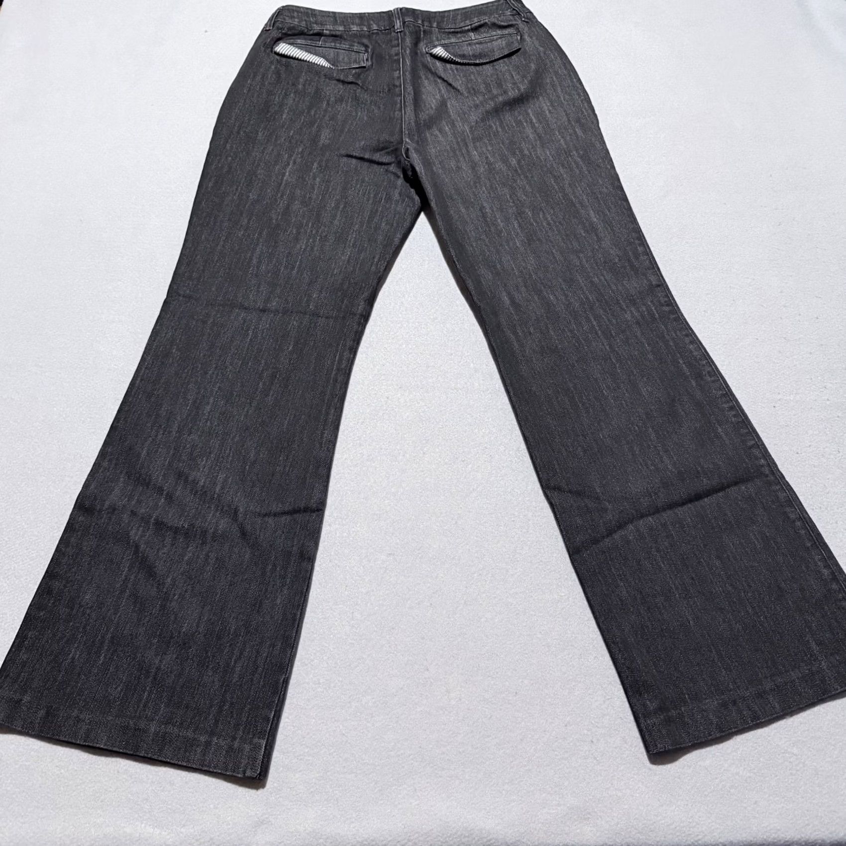 Vintage Chico’s Jeans Women Gray Stretch Wide-Leg Medium Size 26" / US 2 / IT 38 - 2 Thumbnail