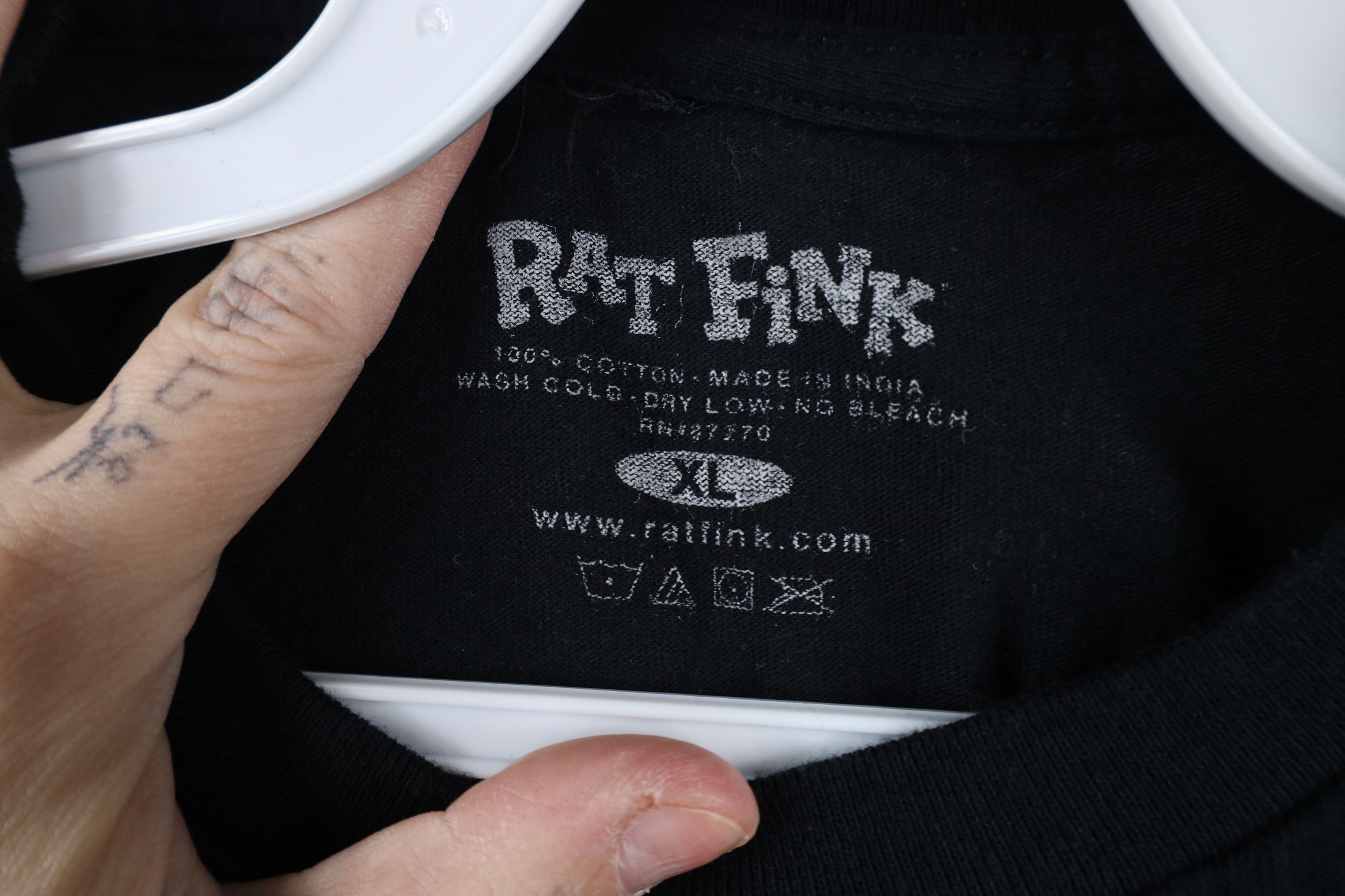 Vintage Retro Y2K Rat Fink Spell Out I Love Chevys Car T-Shirt Black Size US XL / EU 56 / 4 - 6 Thumbnail