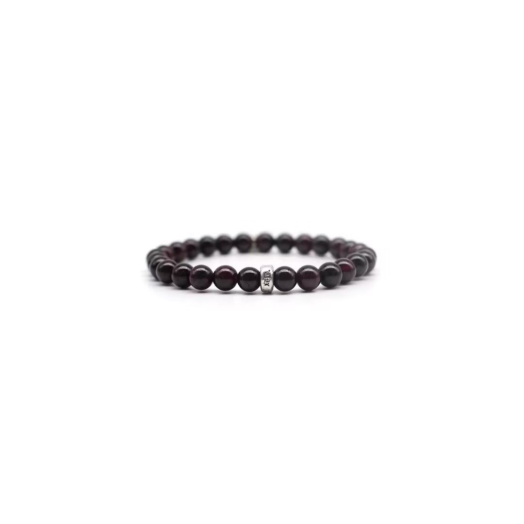 Chrome Hearts Chrome Hearts 6mm Garnet 2 Silver Beaded Dagger Bracelet Size ONE SIZE - 3 Thumbnail