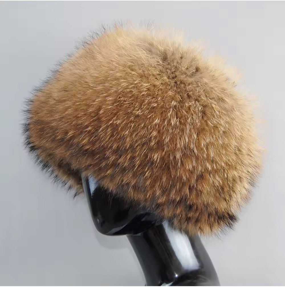 Other Y2k Natural Fur Fluffy Winter Hat Round Cap Size ONE SIZE - 4 Thumbnail